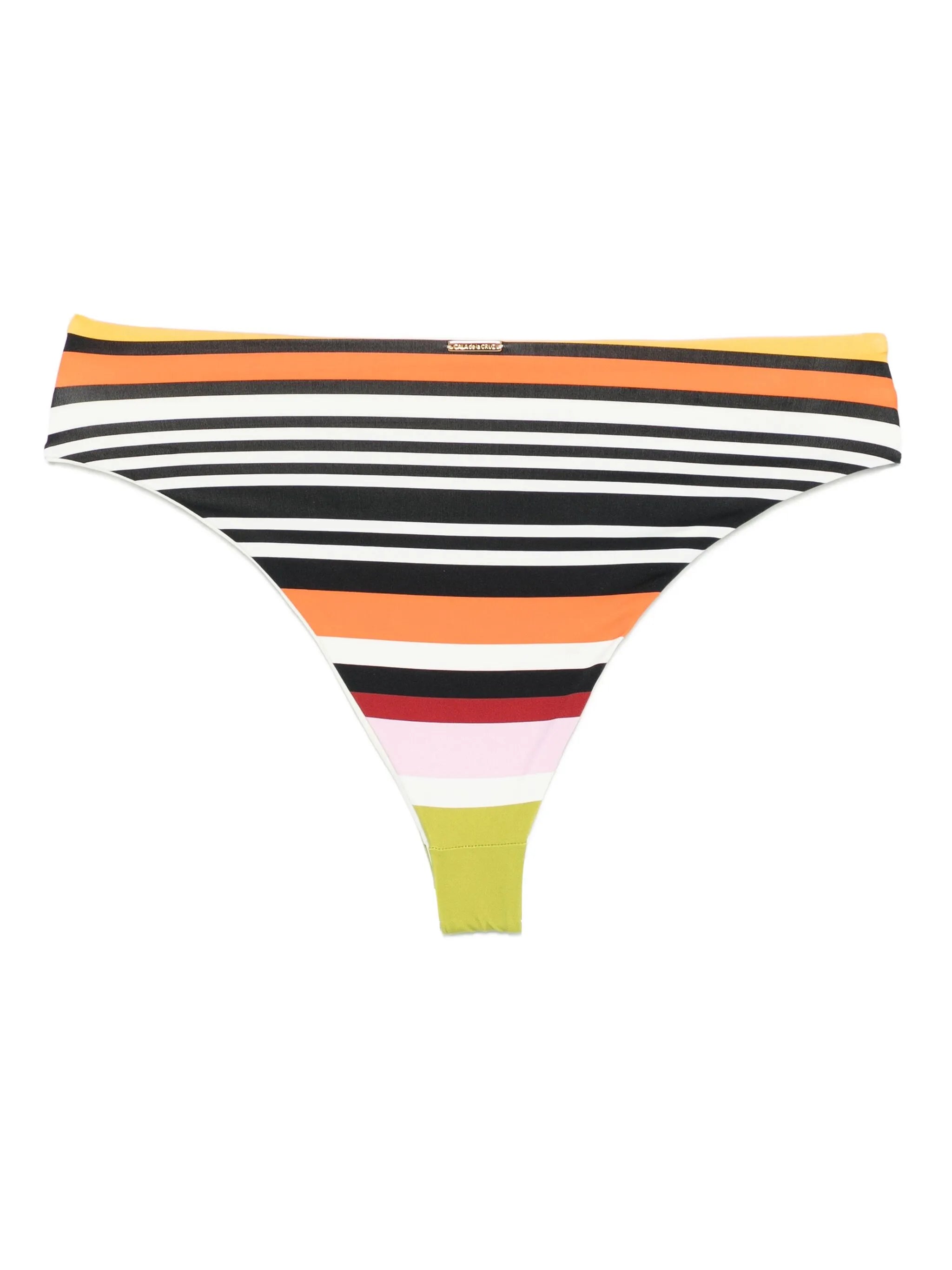 stripped-pattern bikini bottom