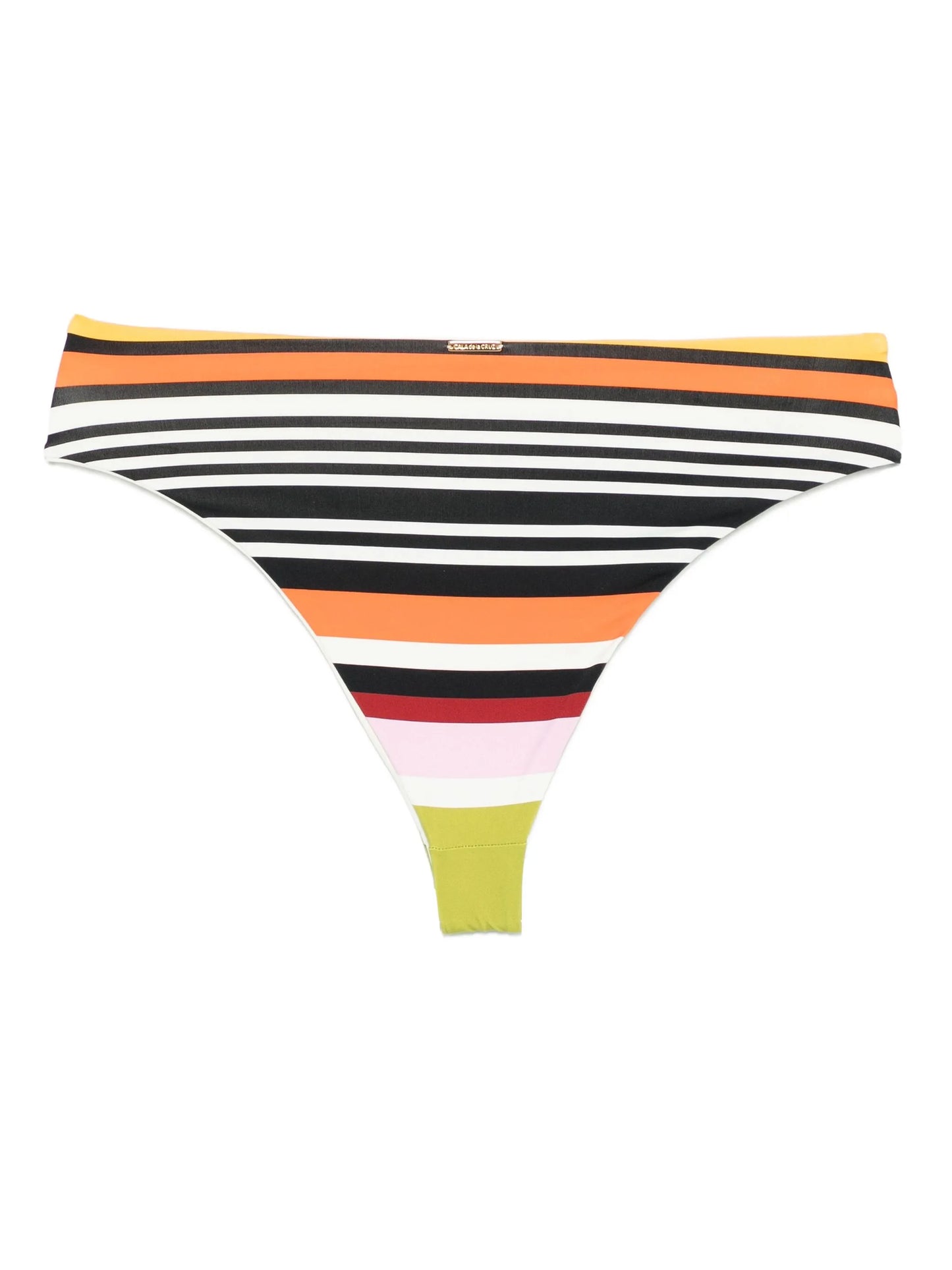 stripped-pattern bikini bottom