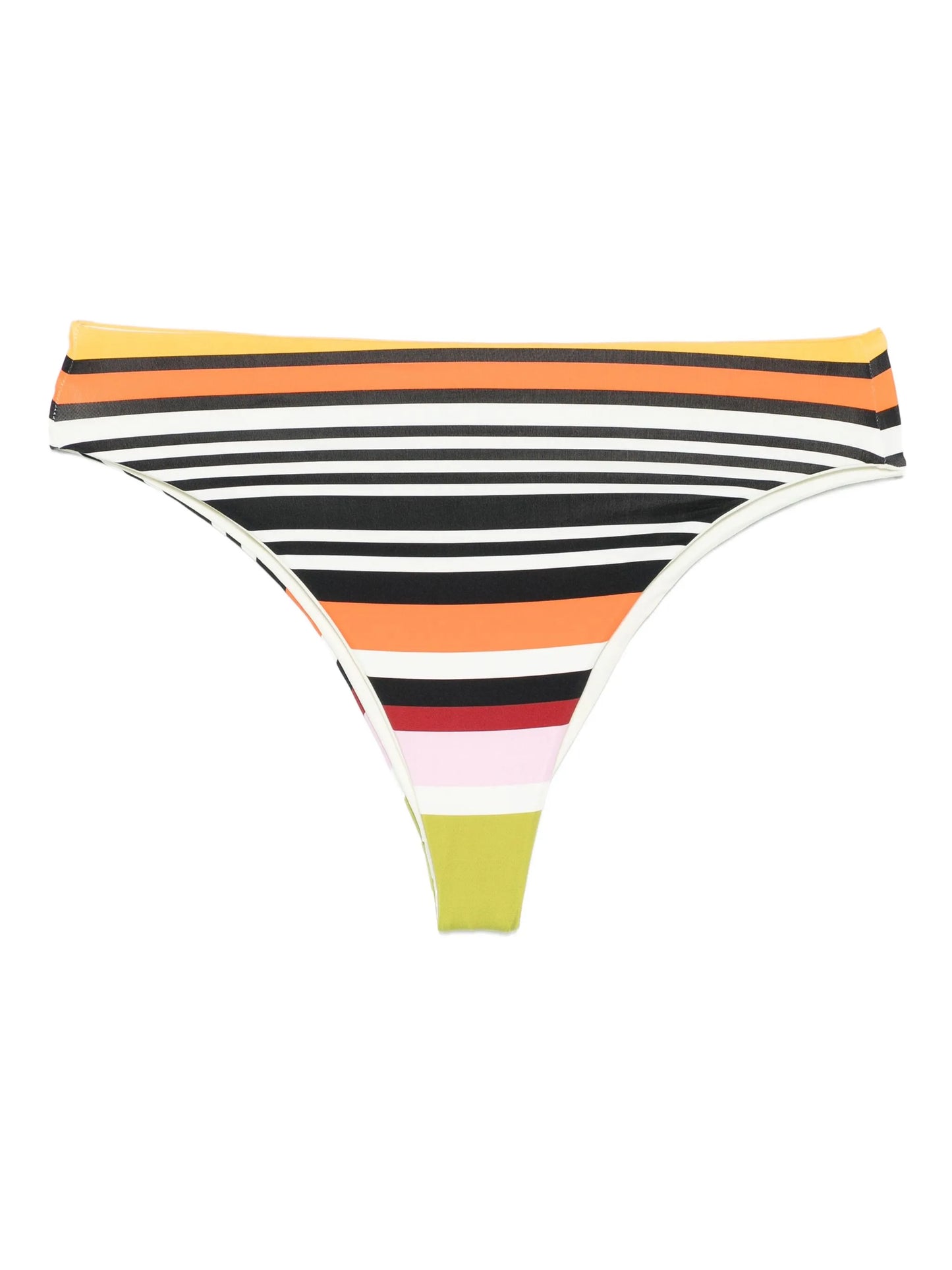 stripped-pattern bikini bottom
