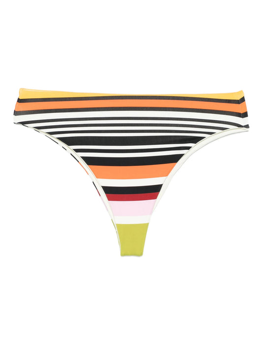 stripped-pattern bikini bottom