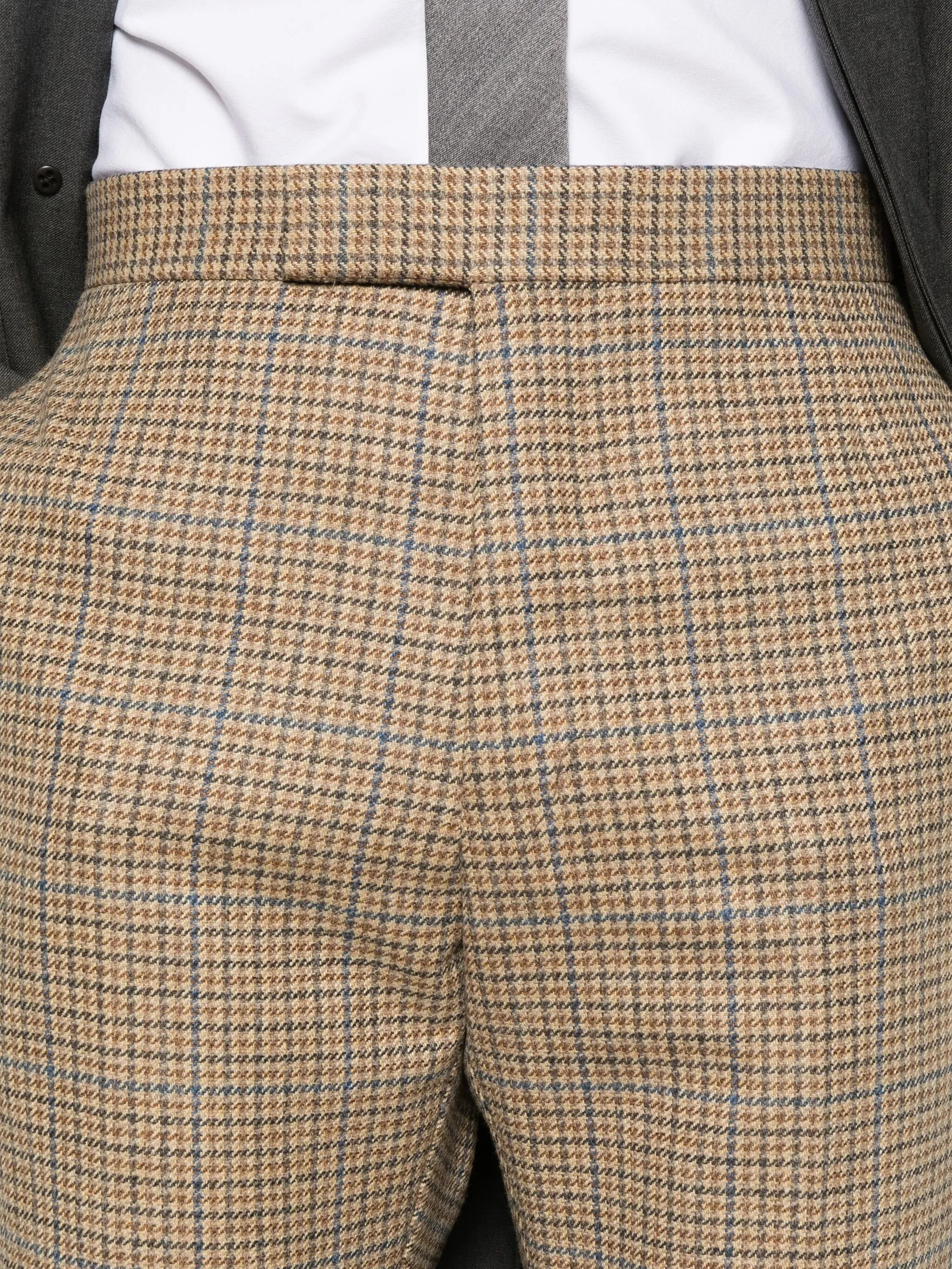 checked straight-leg trousers