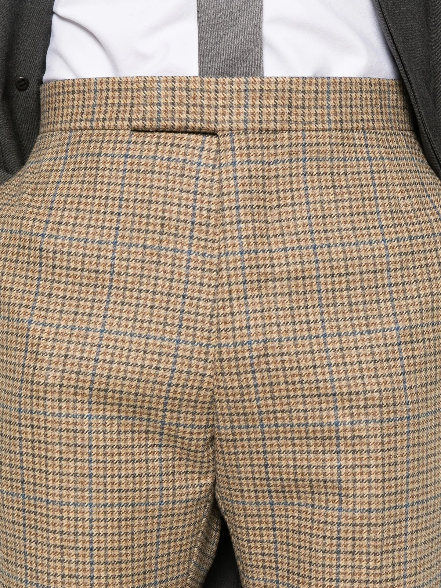 checked straight-leg trousers