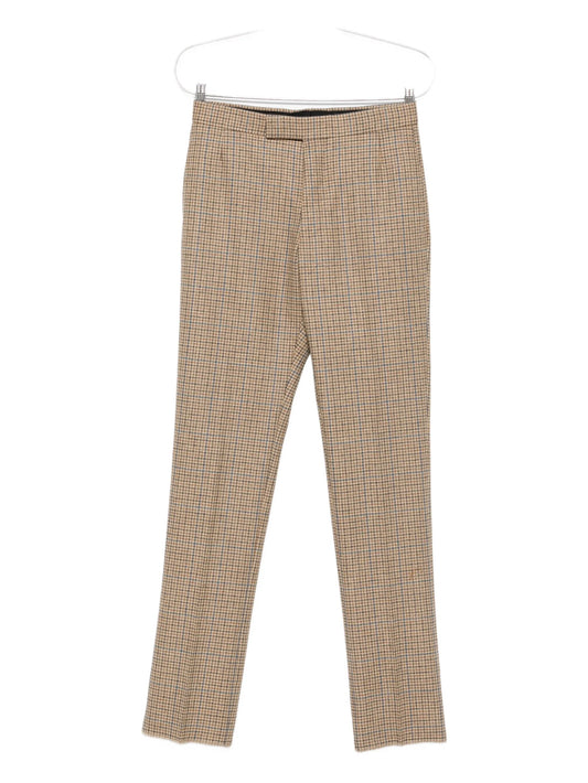 checked straight-leg trousers