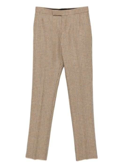 checked straight-leg trousers
