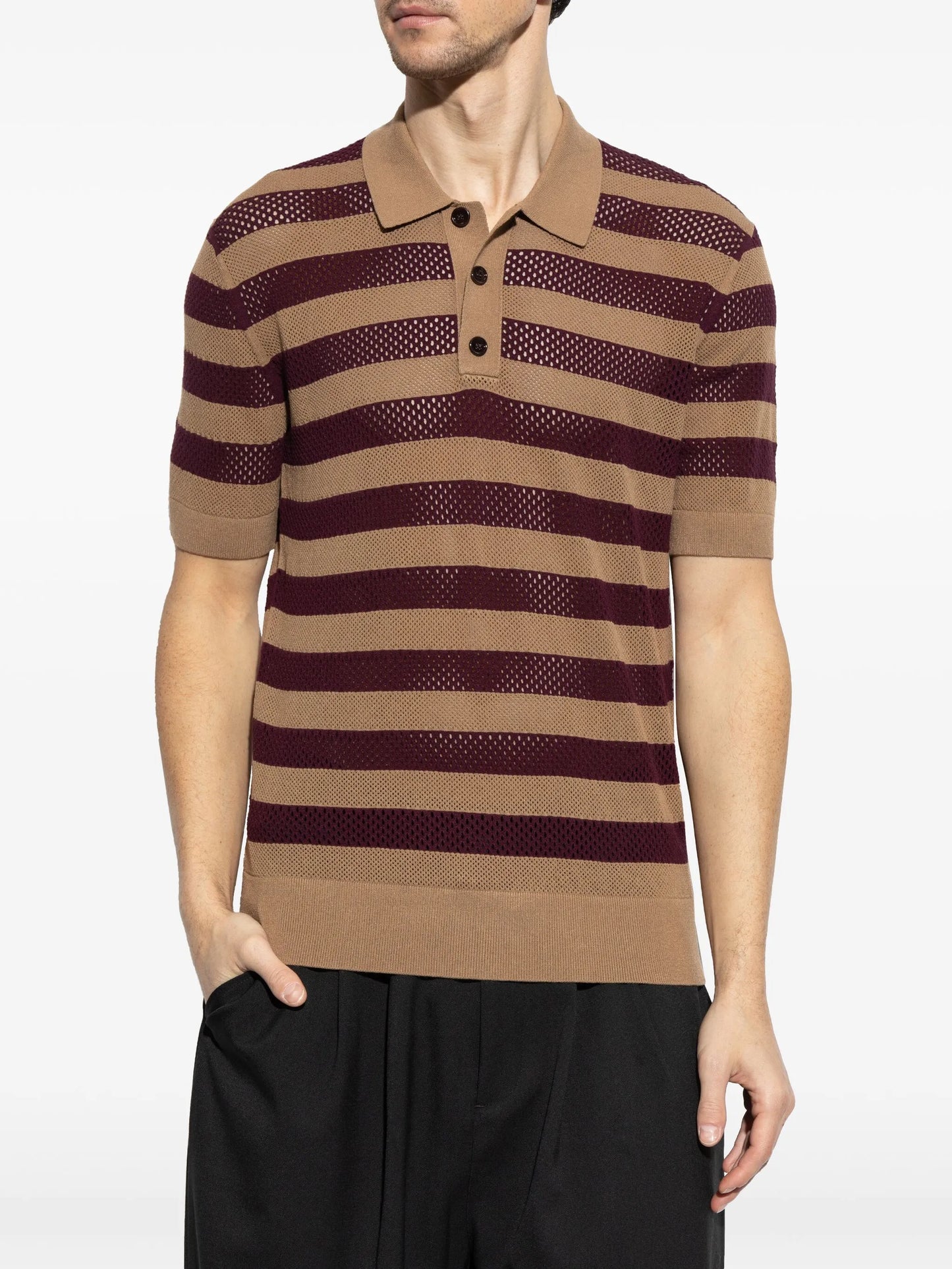 striped polo shirt