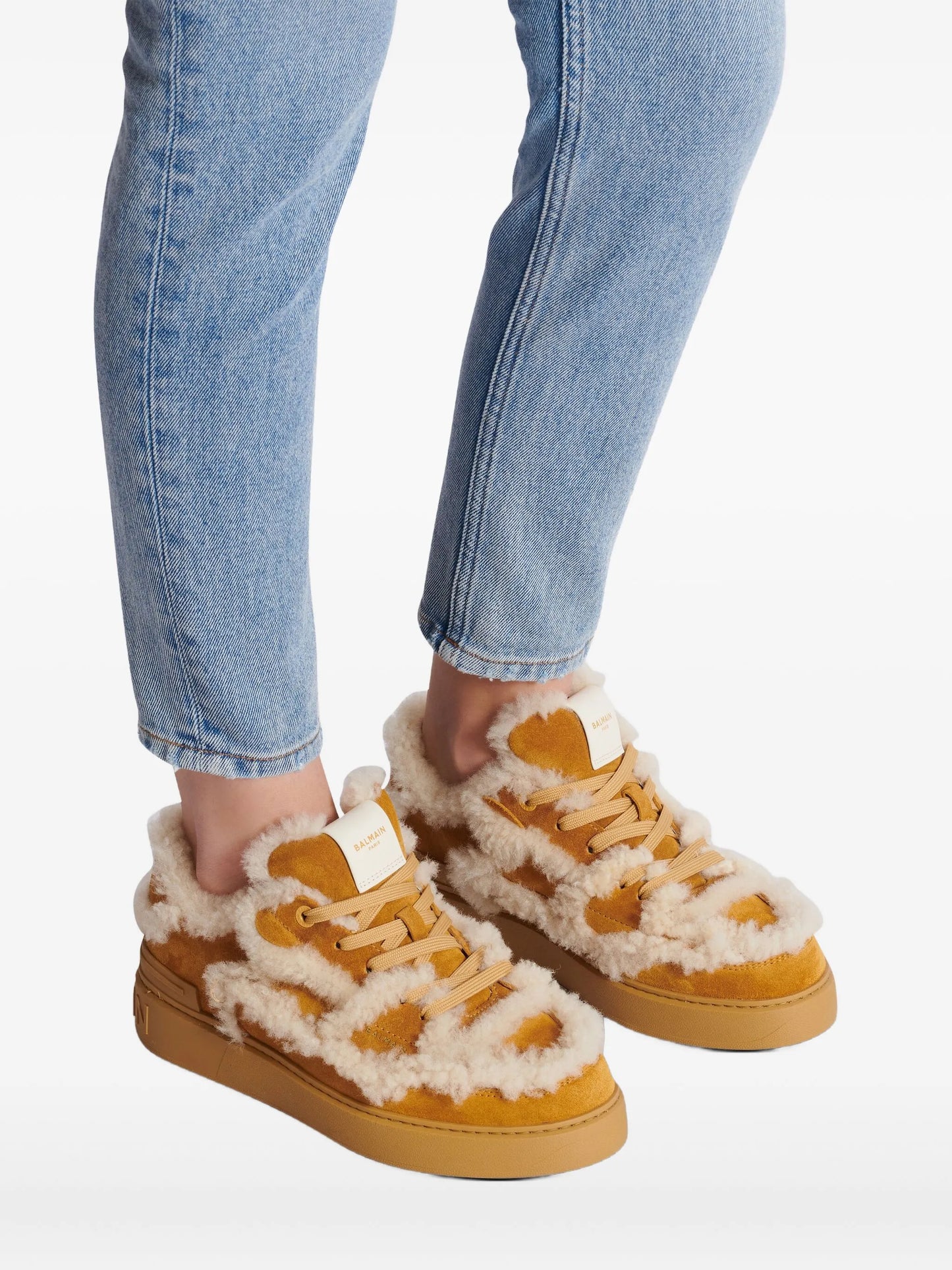 shearling suede sneakers