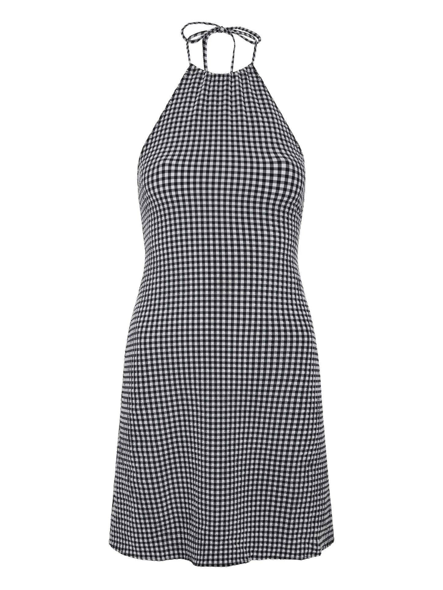 halterneck mini dress