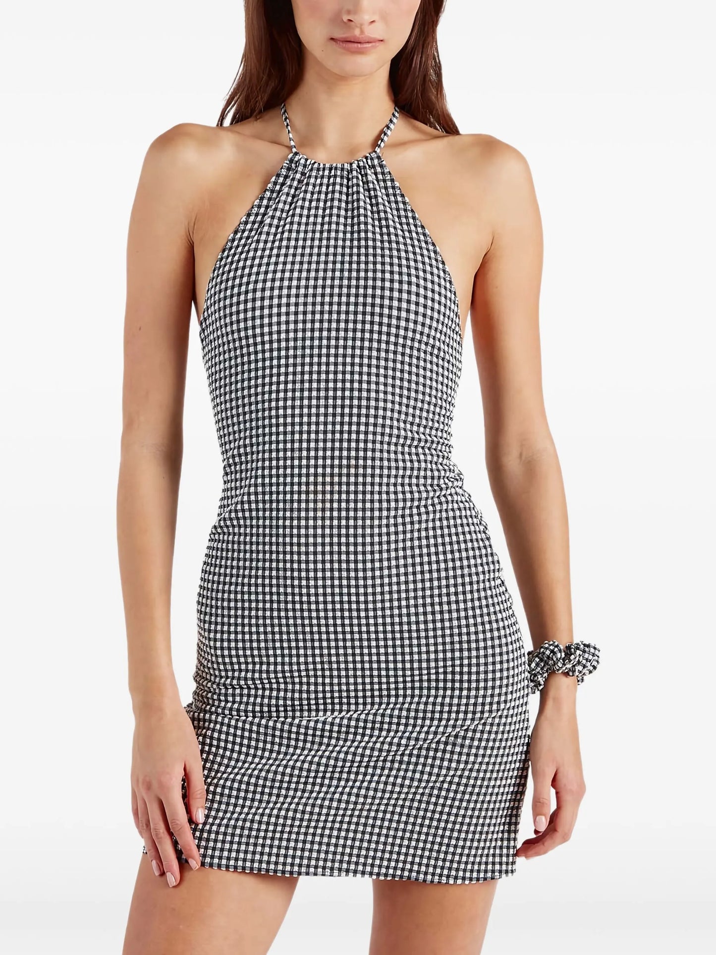 halterneck mini dress
