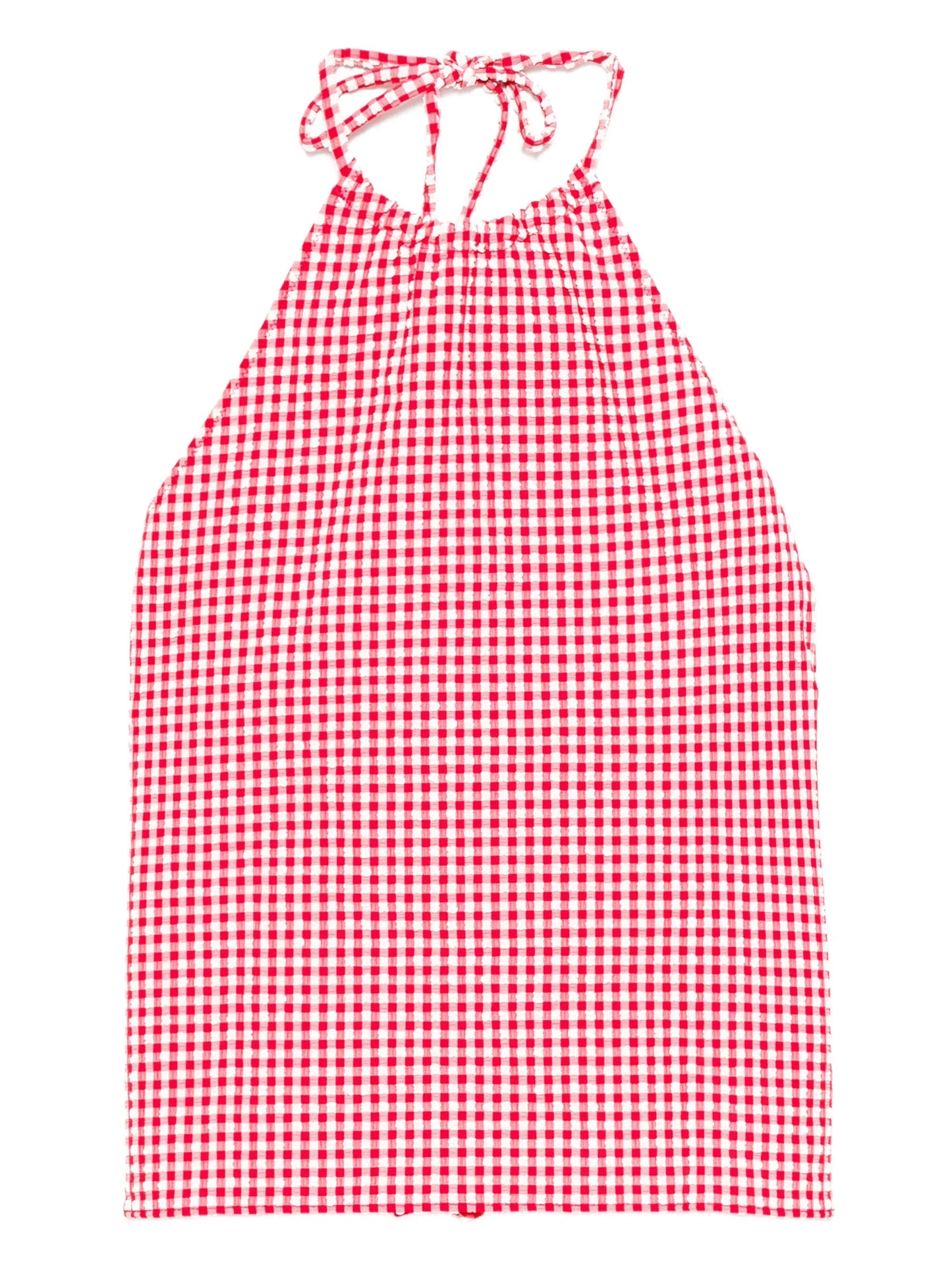 check-pattern halterneck top