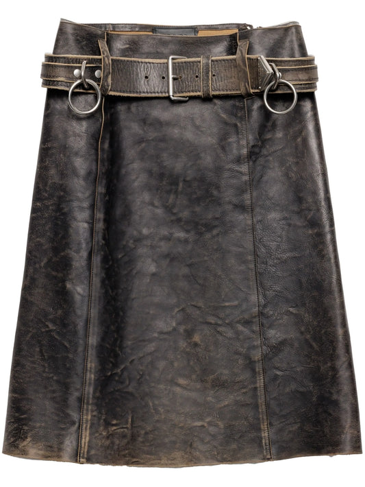 leather mini skirt