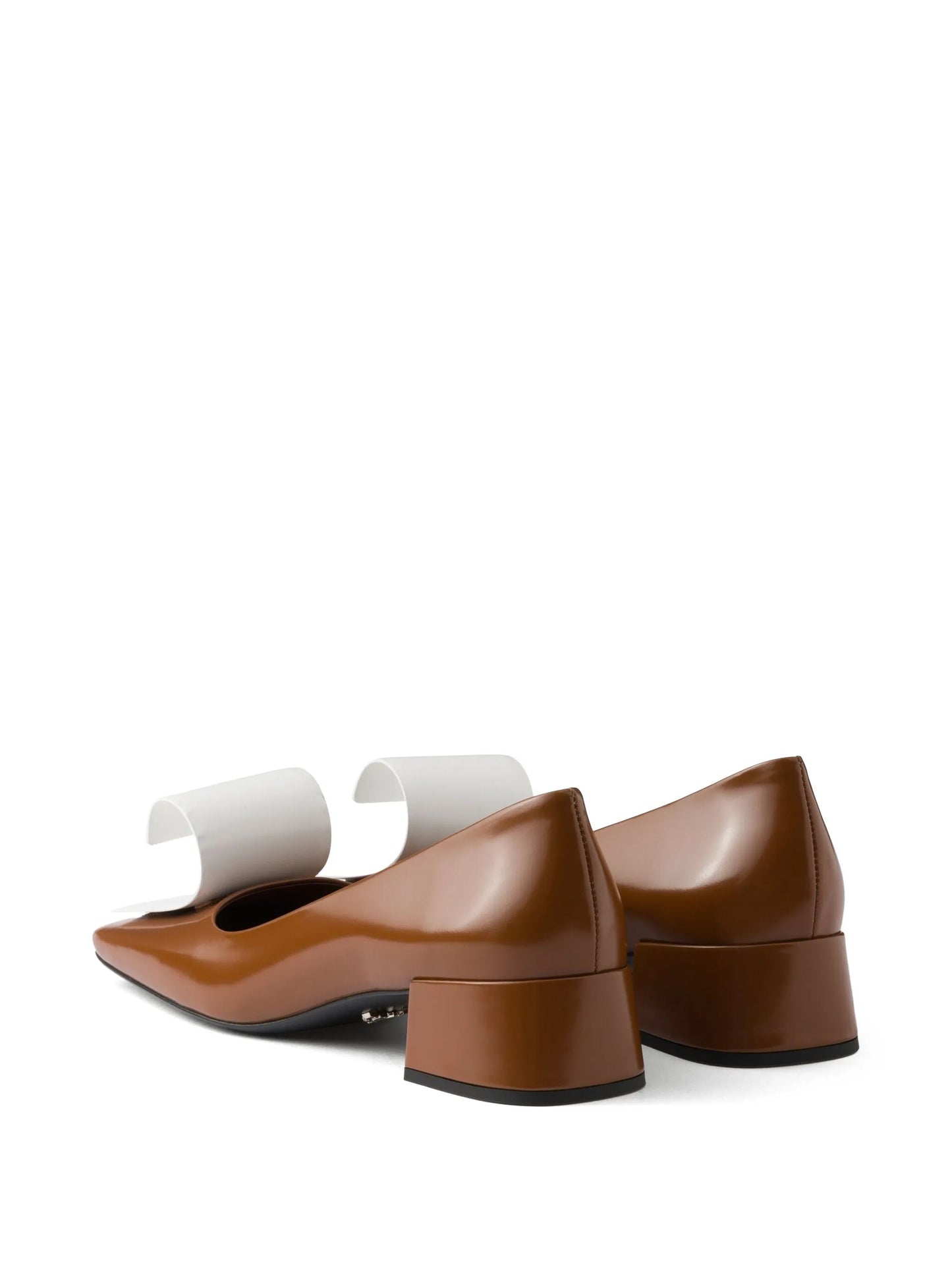35mm two-tone brushed-leather pumps