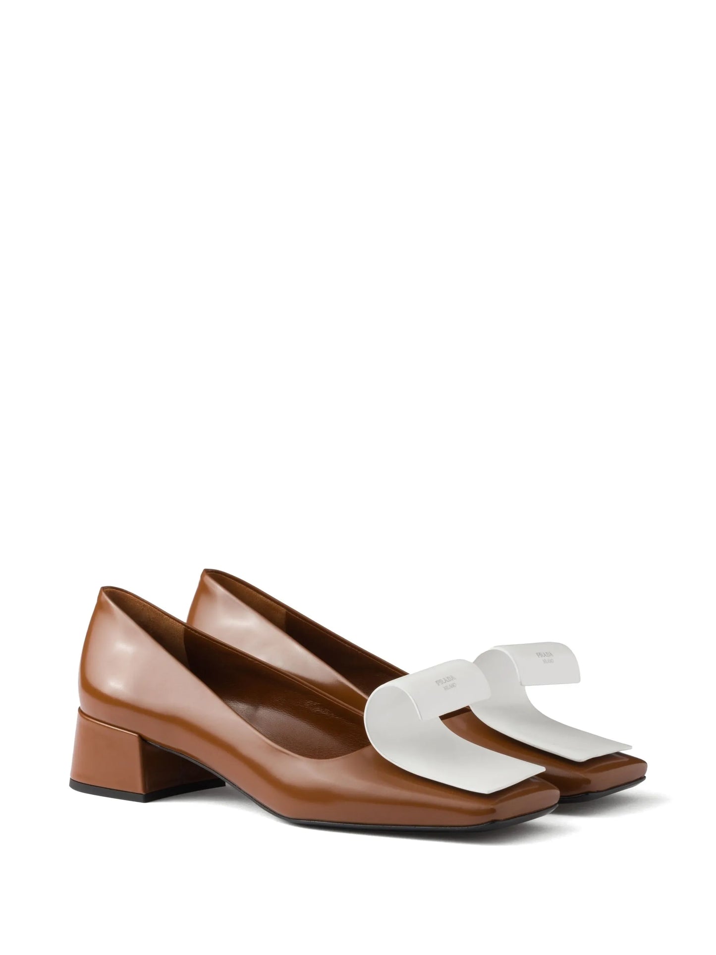 35mm two-tone brushed-leather pumps