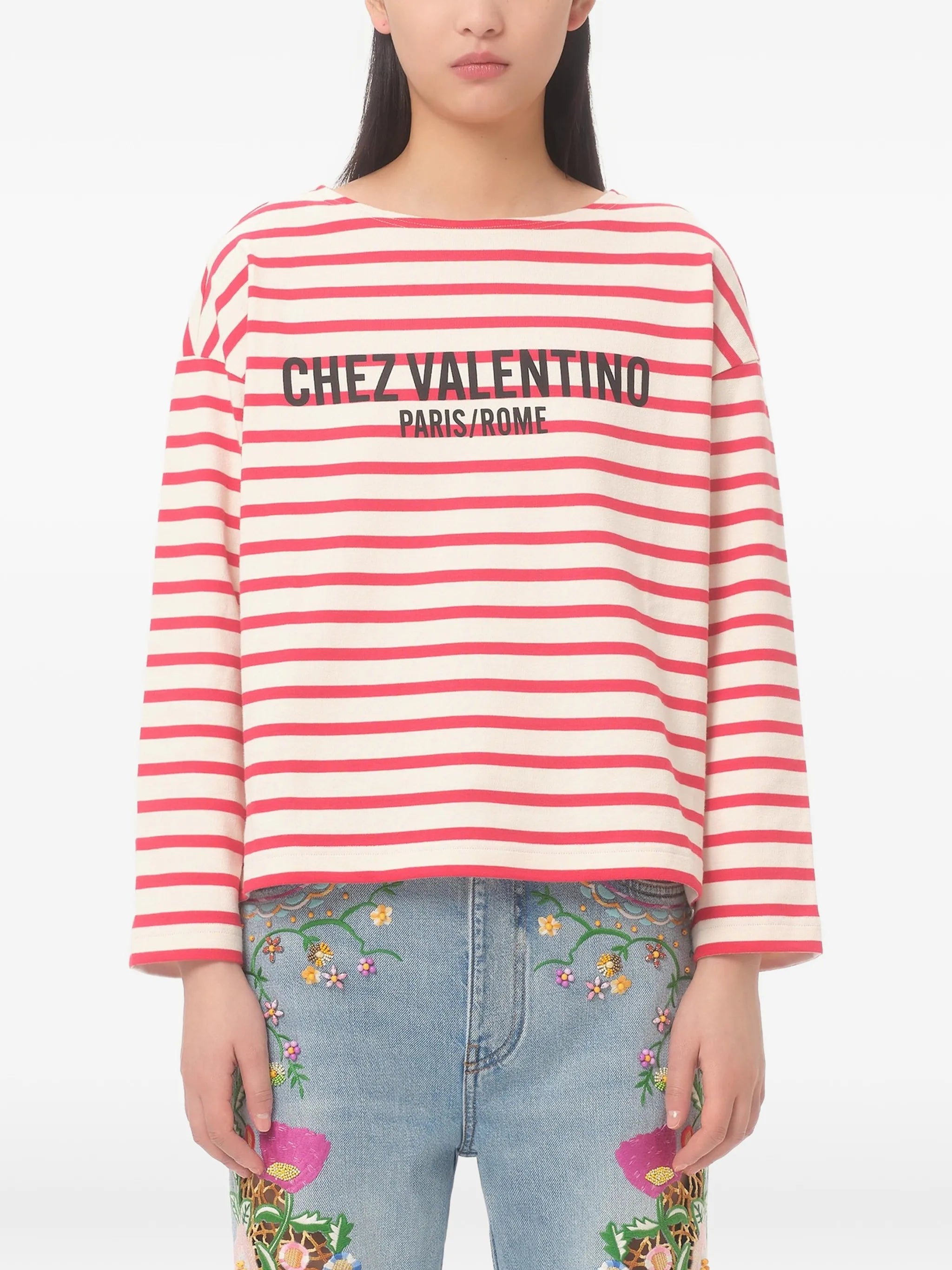 striped jersey T-shirt