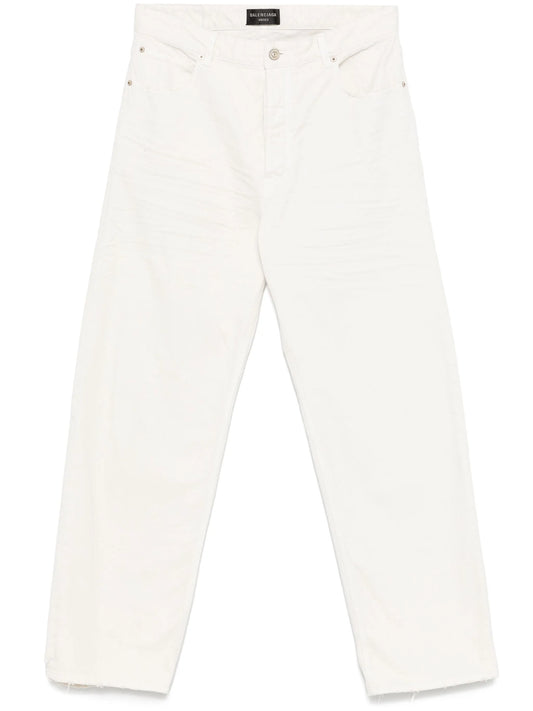 distressed-effect jeans