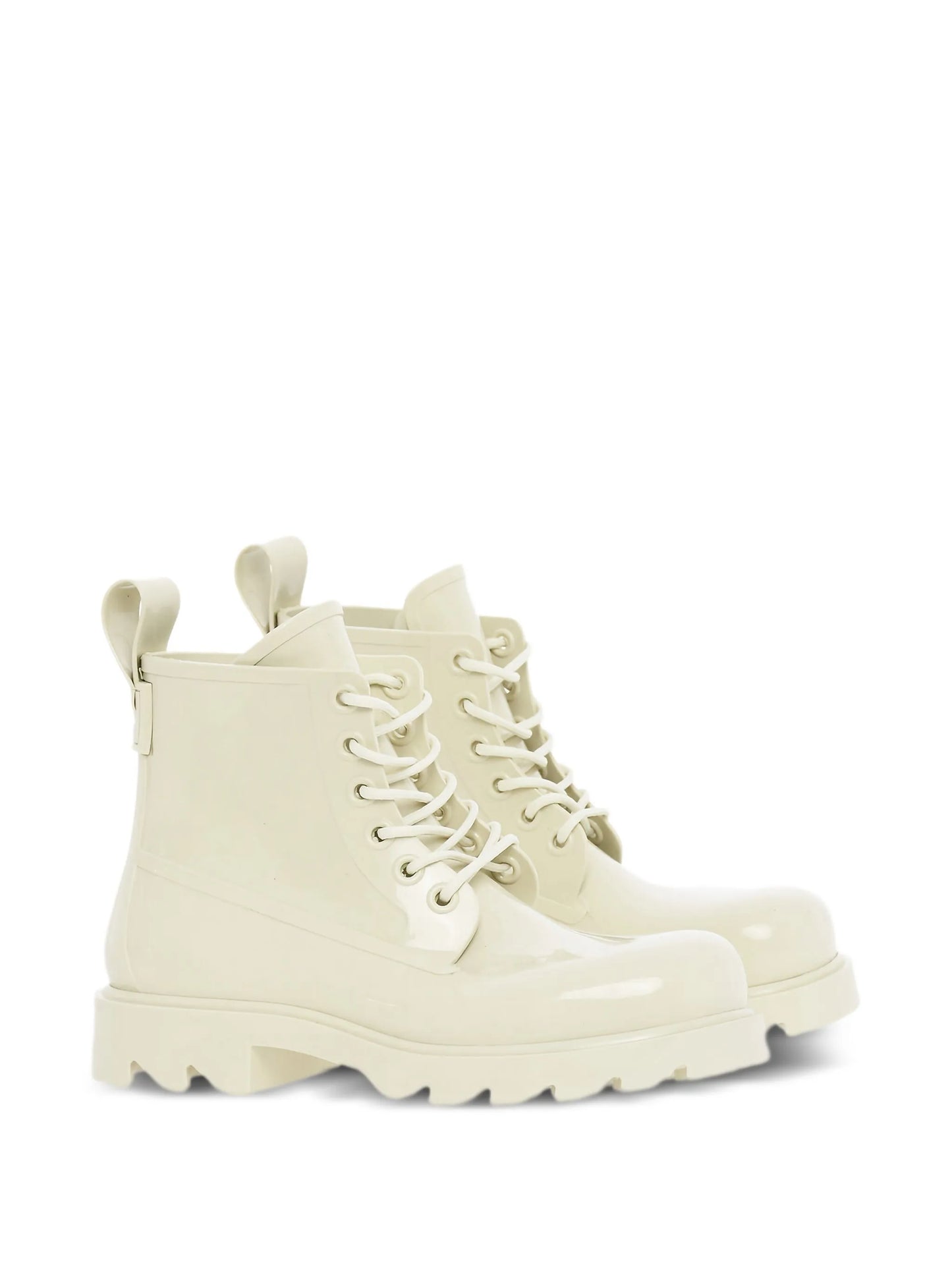 glossy-finish ankle boots