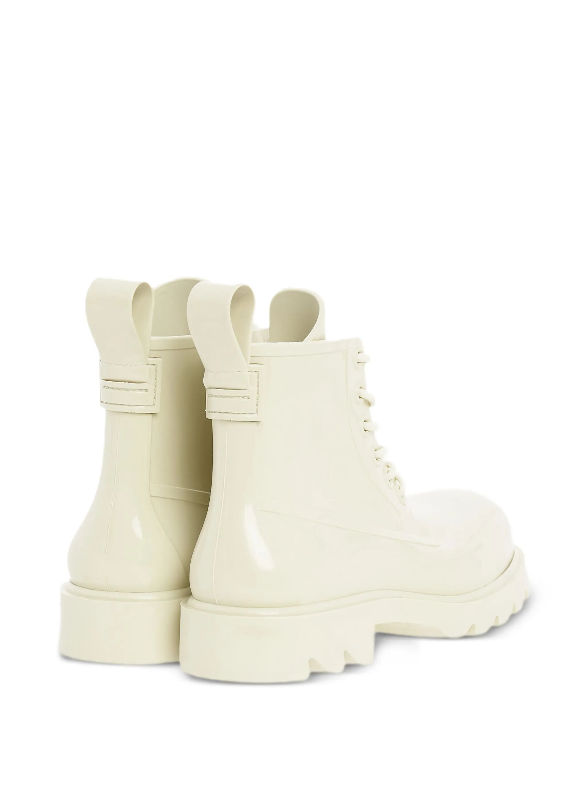 glossy-finish ankle boots