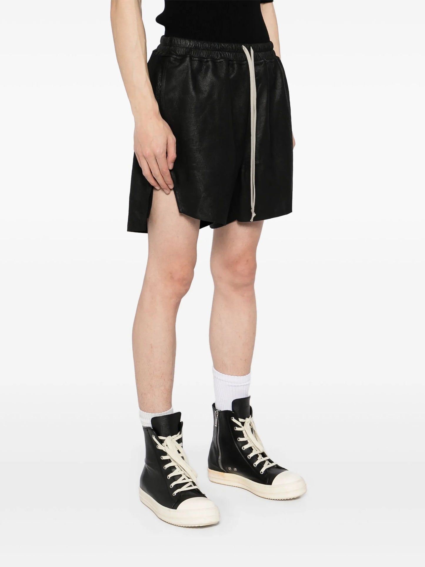 leather shorts