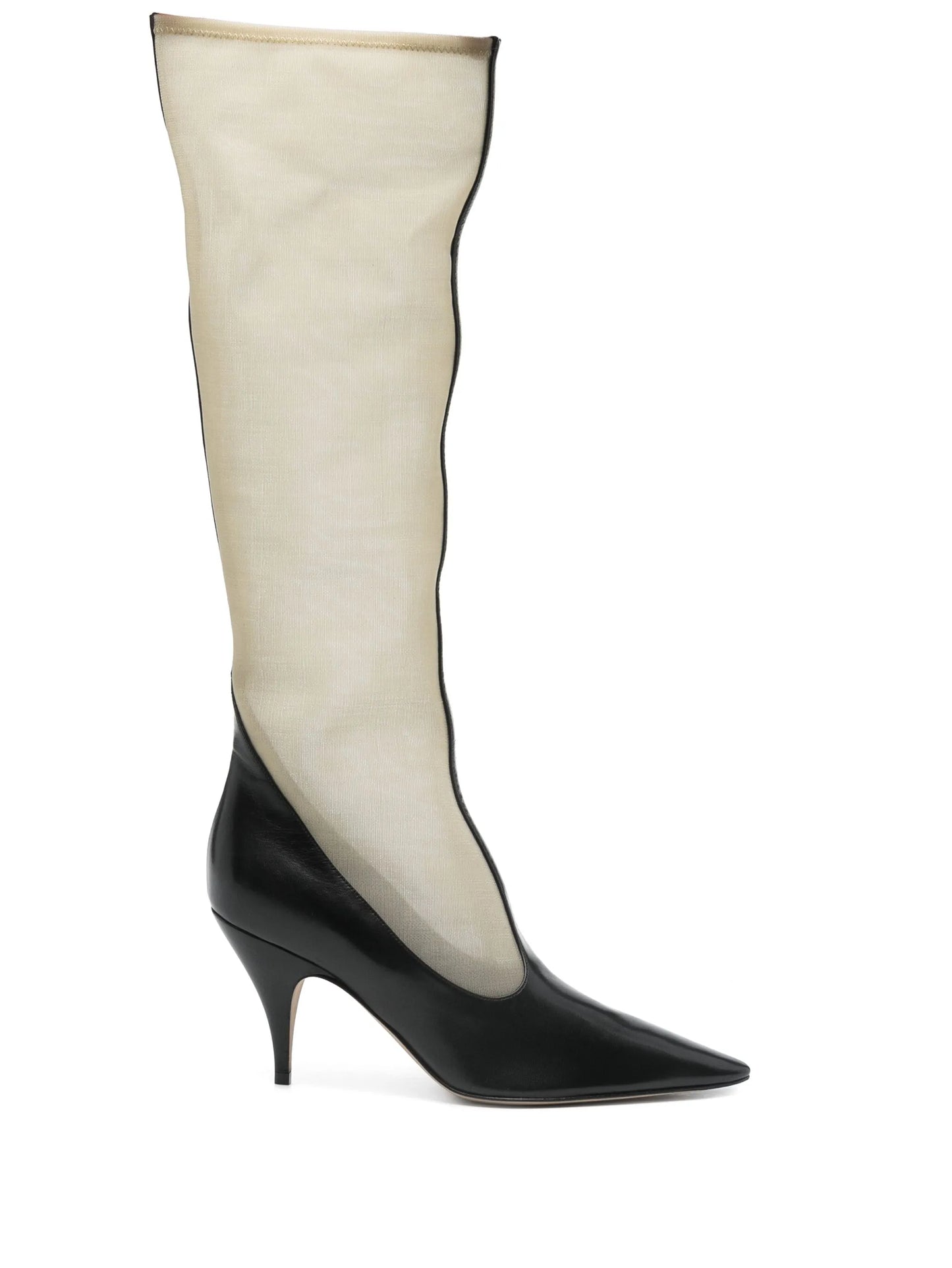 90mm mesh knee-high boots