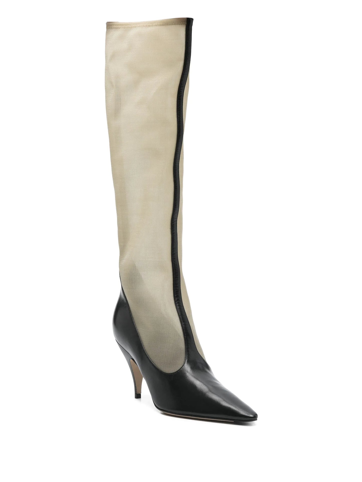90mm mesh knee-high boots