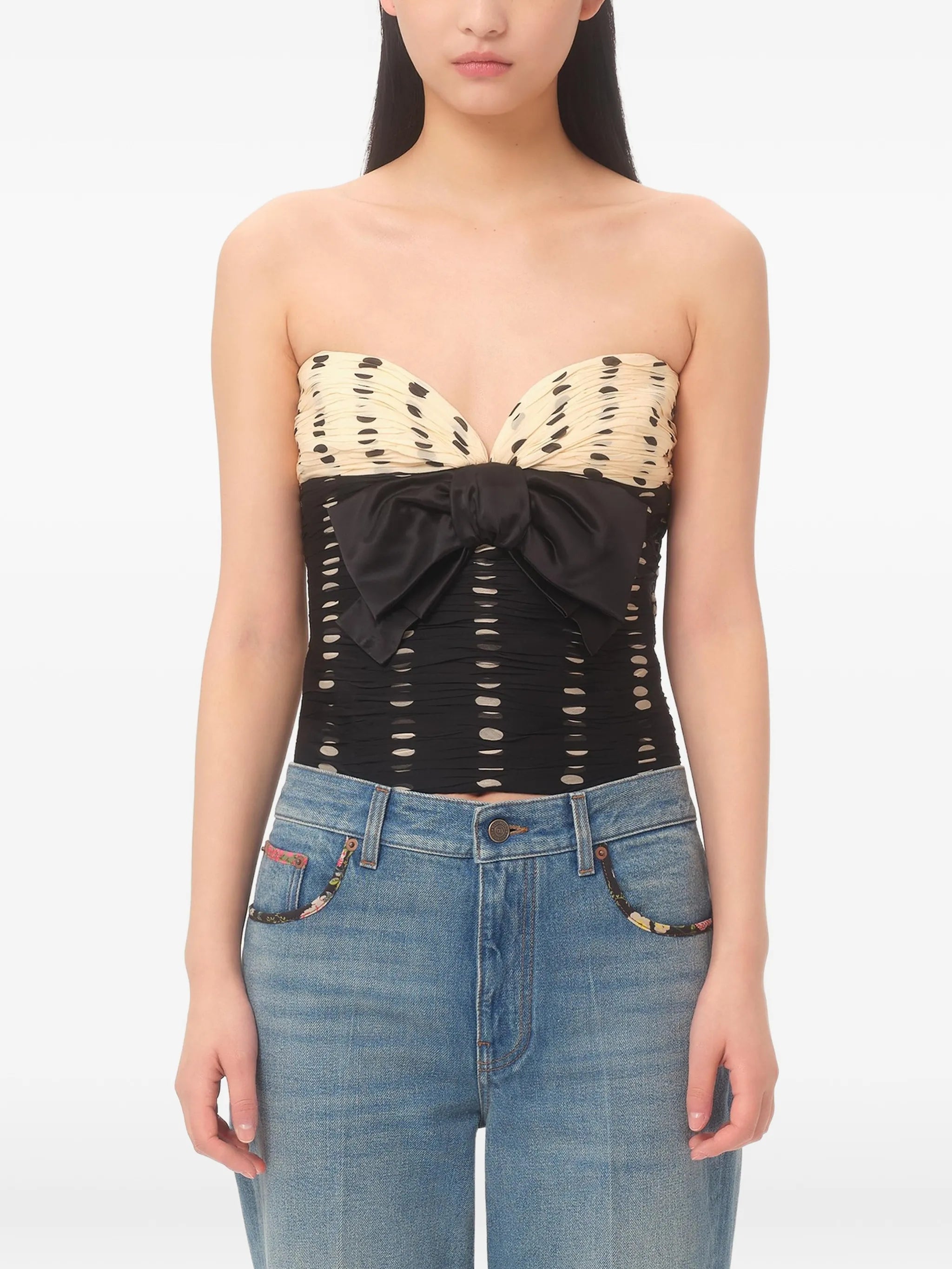 Plusdepois-print chiffon top
