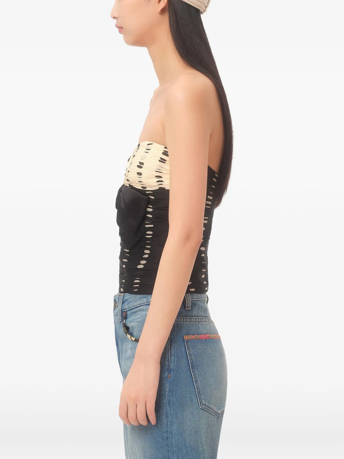 Plusdepois-print chiffon top