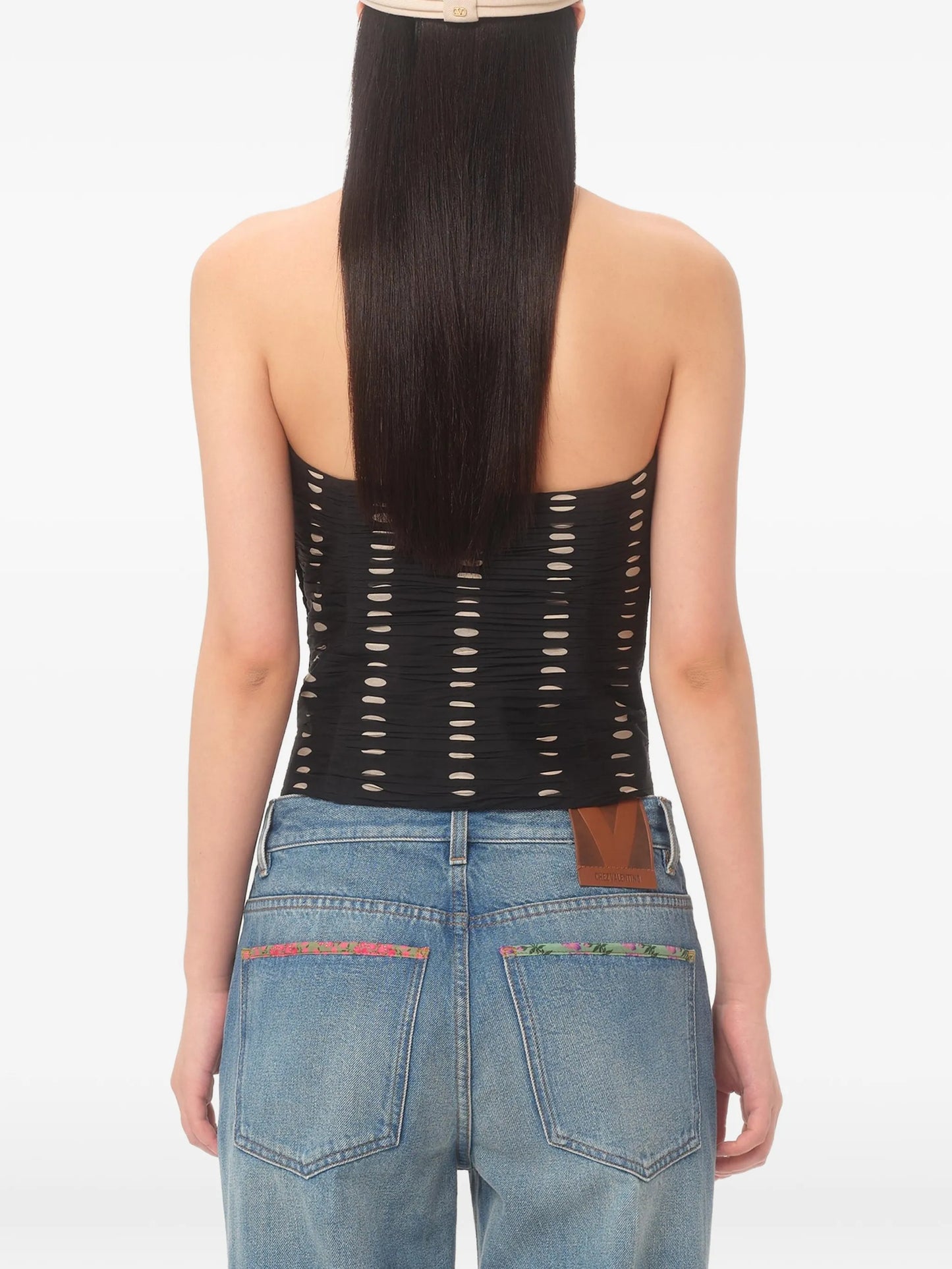 Plusdepois-print chiffon top