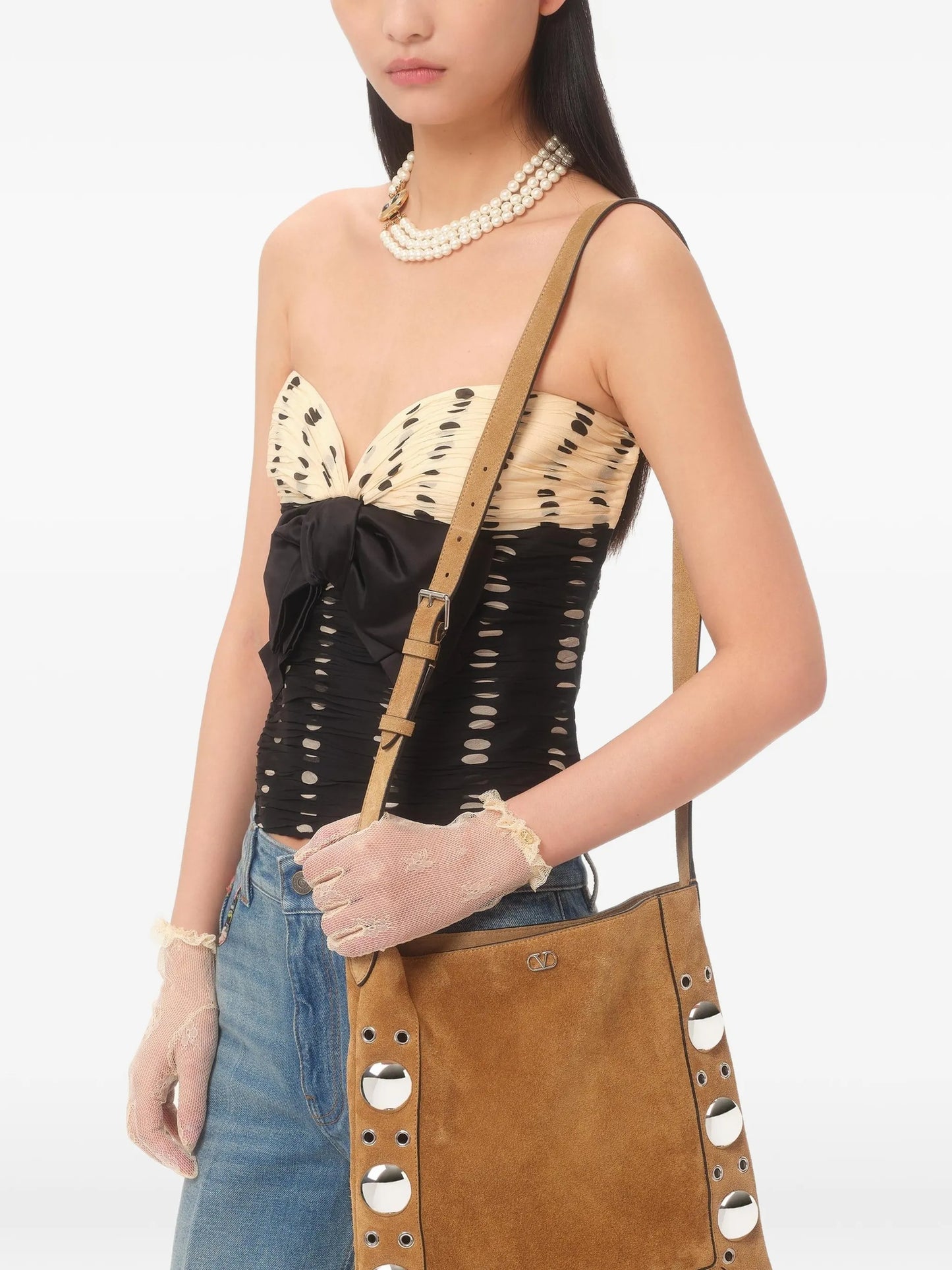 Plusdepois-print chiffon top