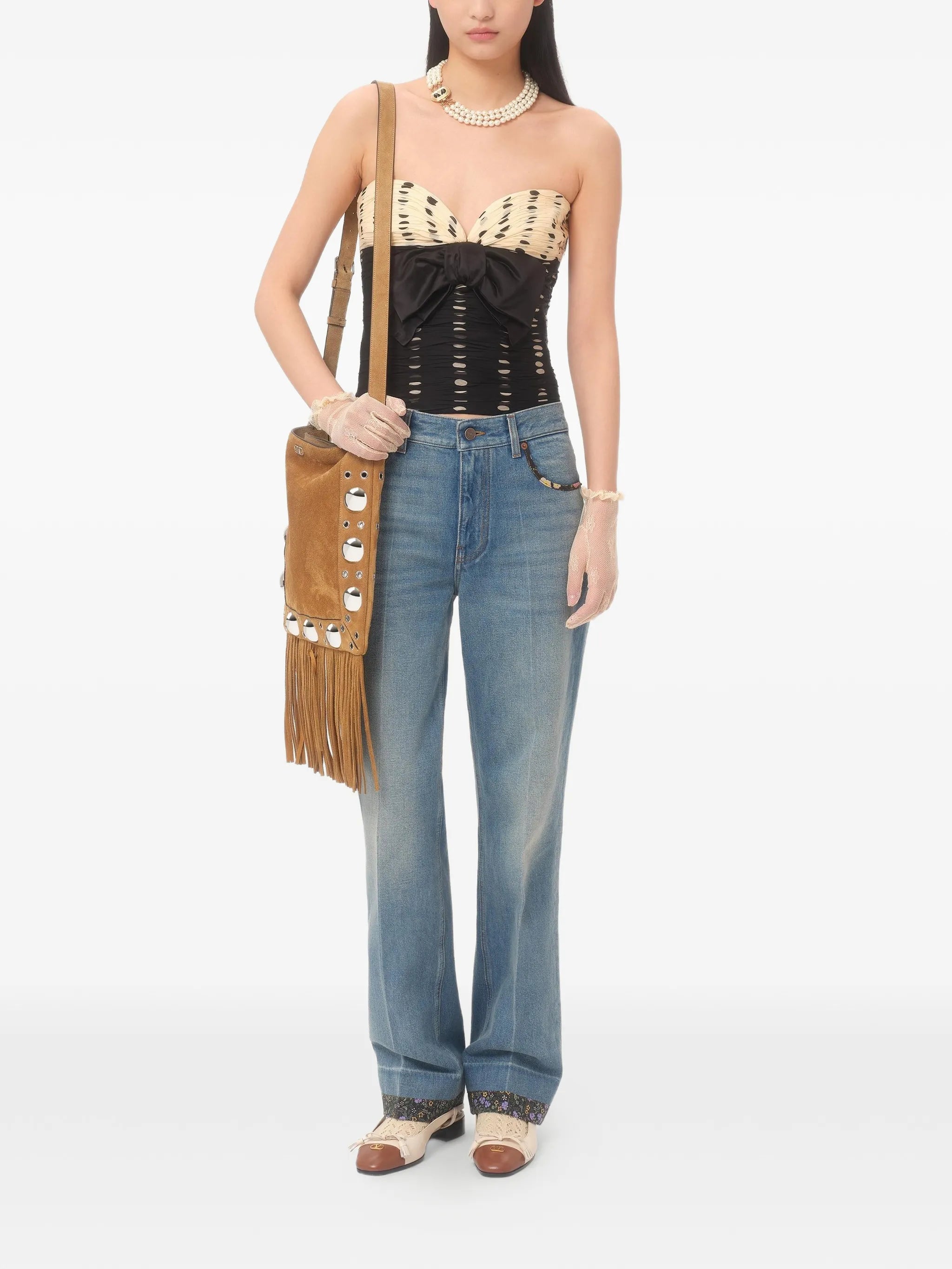Plusdepois-print chiffon top