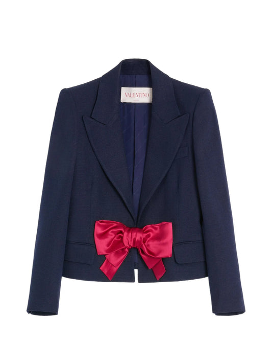 bow-detail single-breasted blazer
