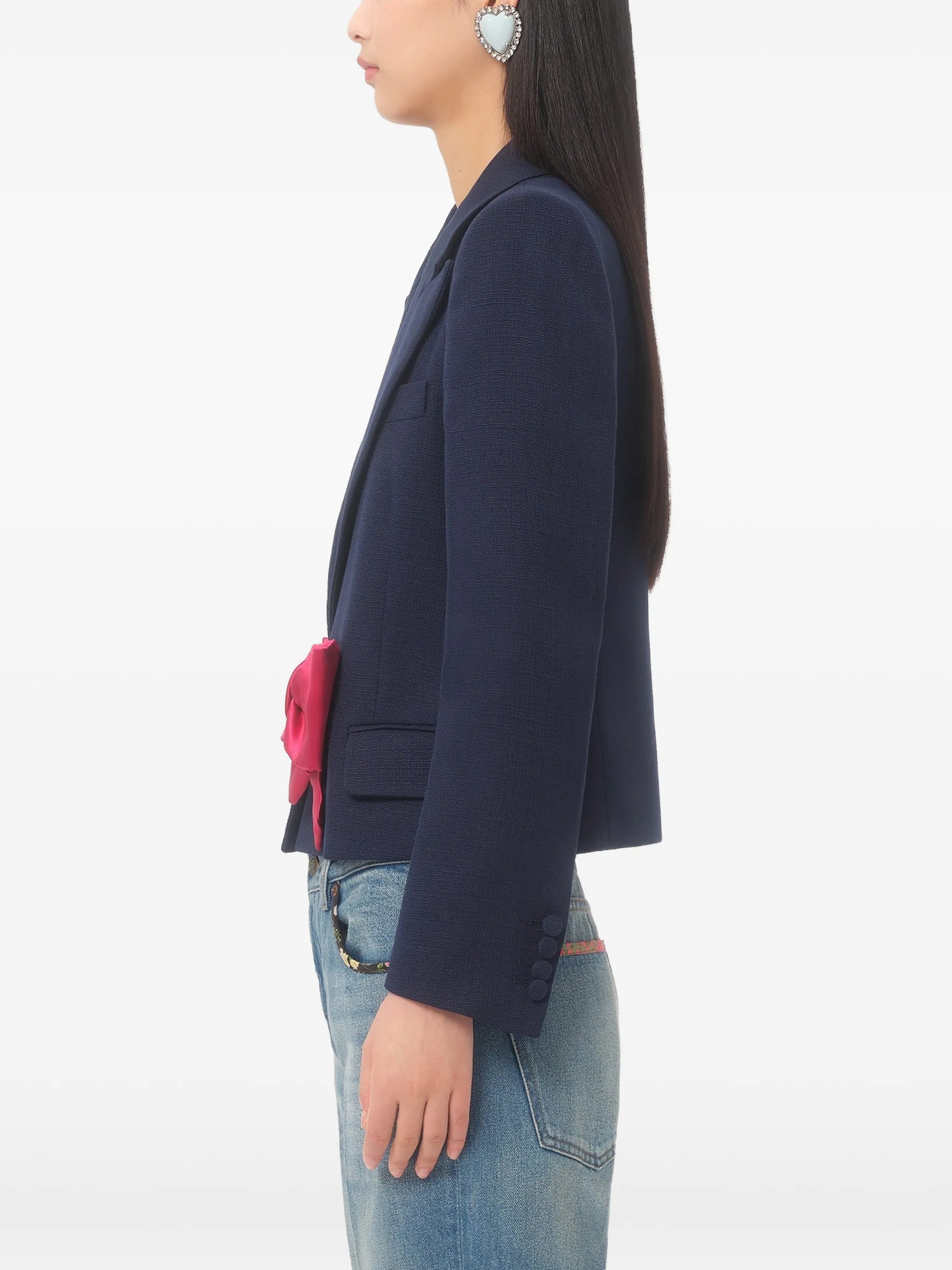 bow-detail single-breasted blazer