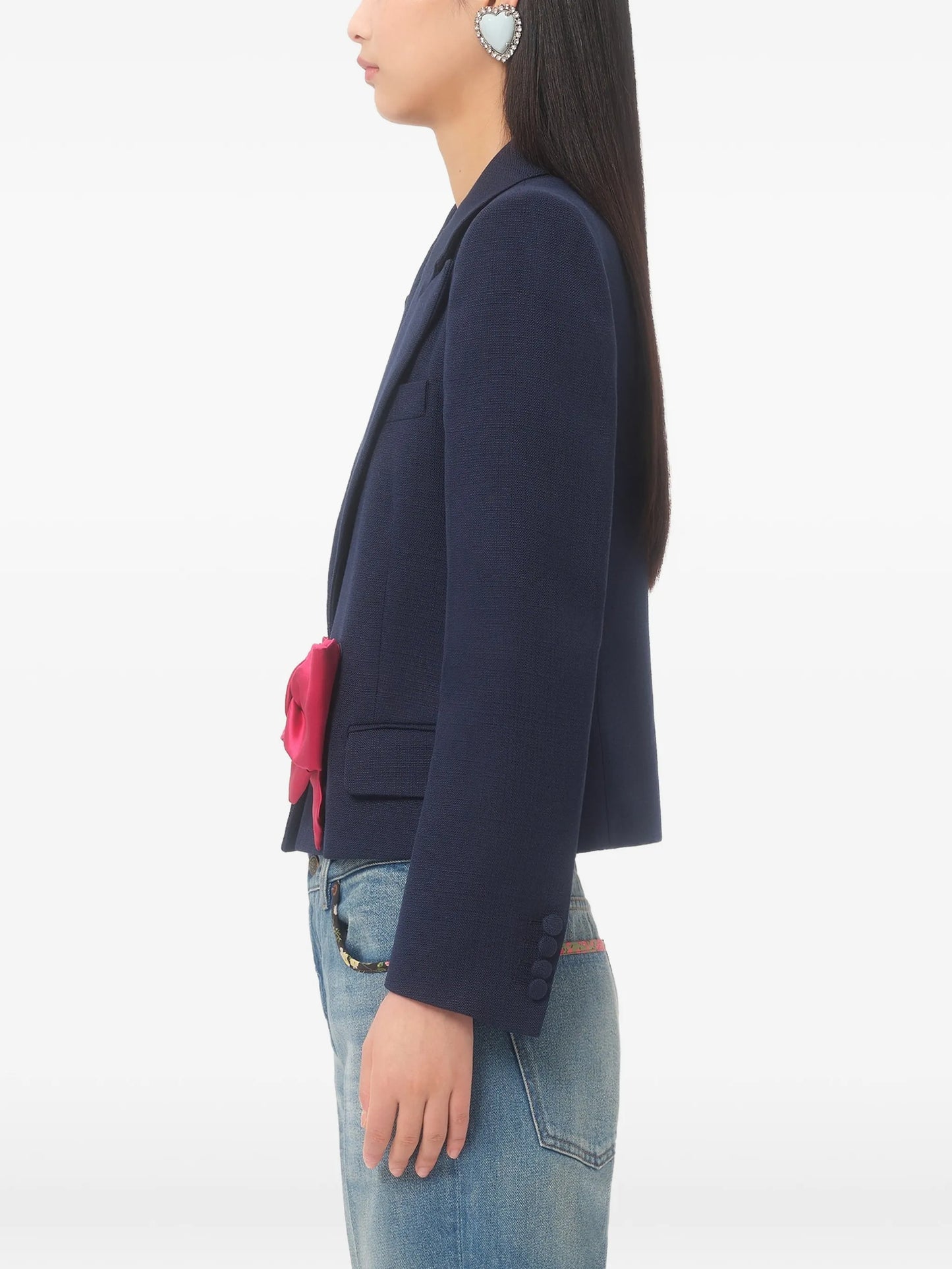 bow-detail single-breasted blazer