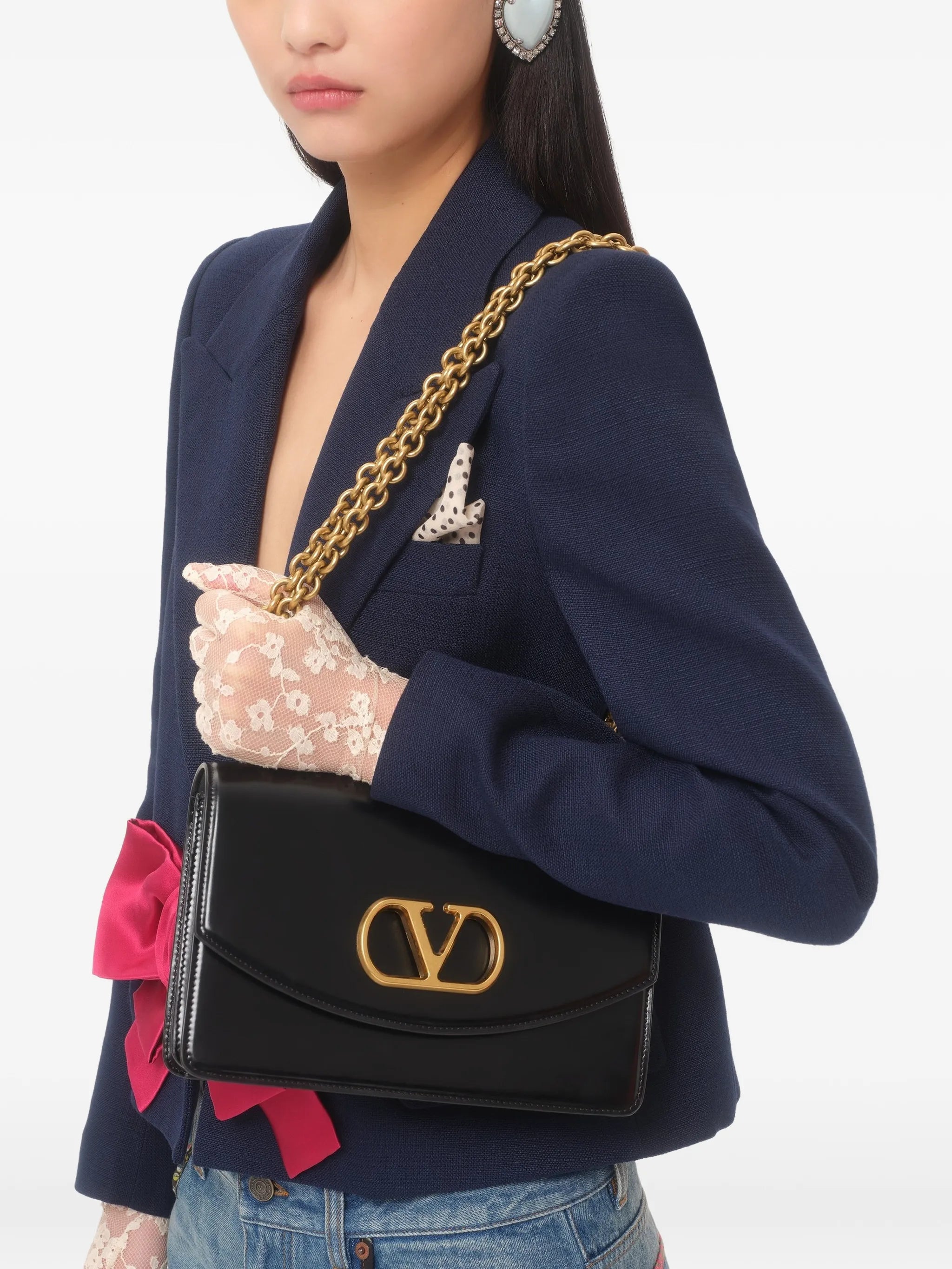 bow-detail single-breasted blazer