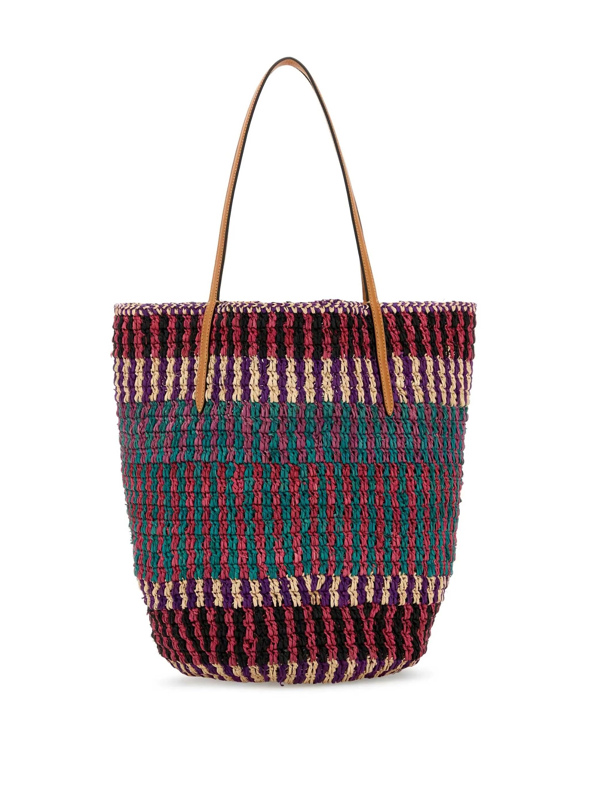 VLogo Signature raffia tote bag