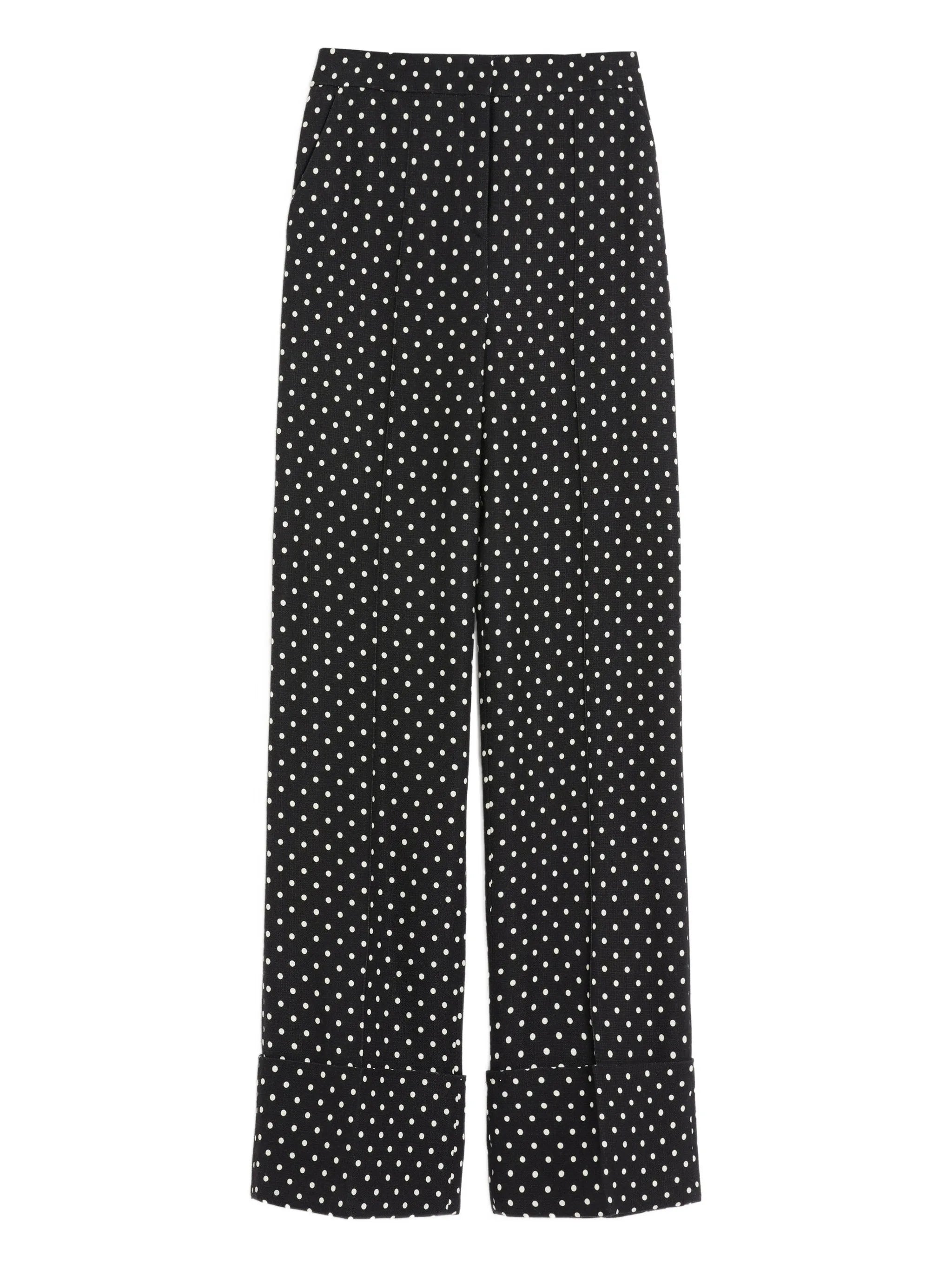 polka-dot-pattern trousers
