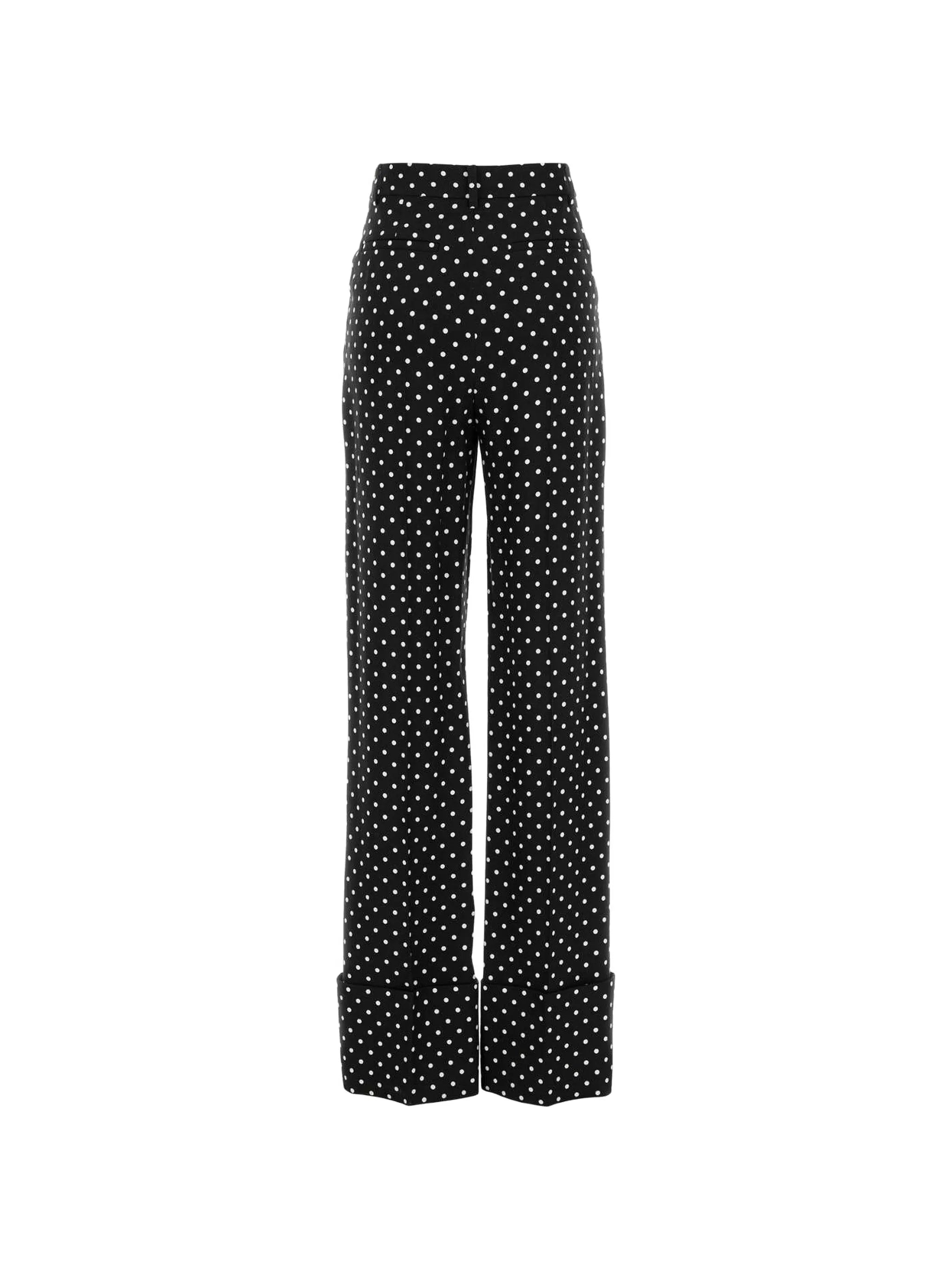 polka-dot-pattern trousers