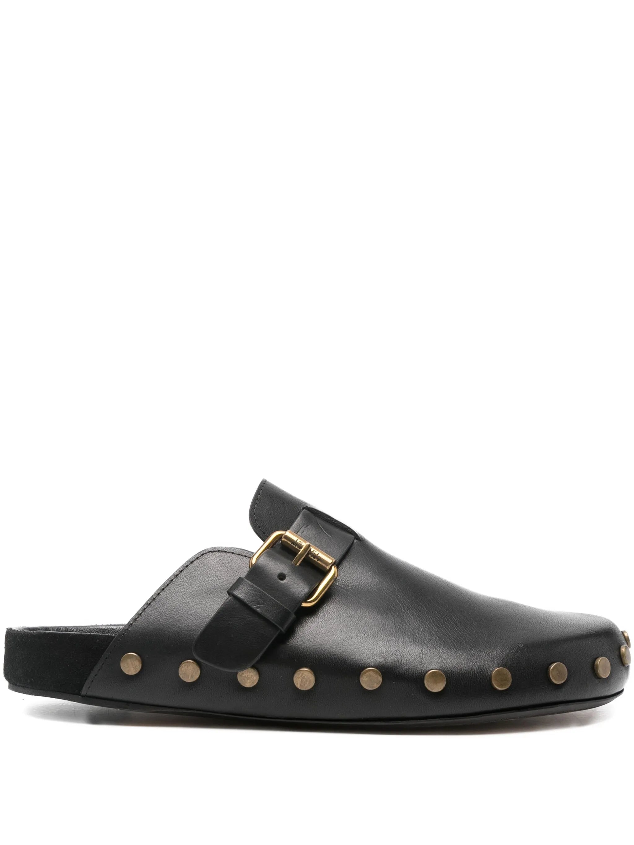 Mirvin buckled studded mules