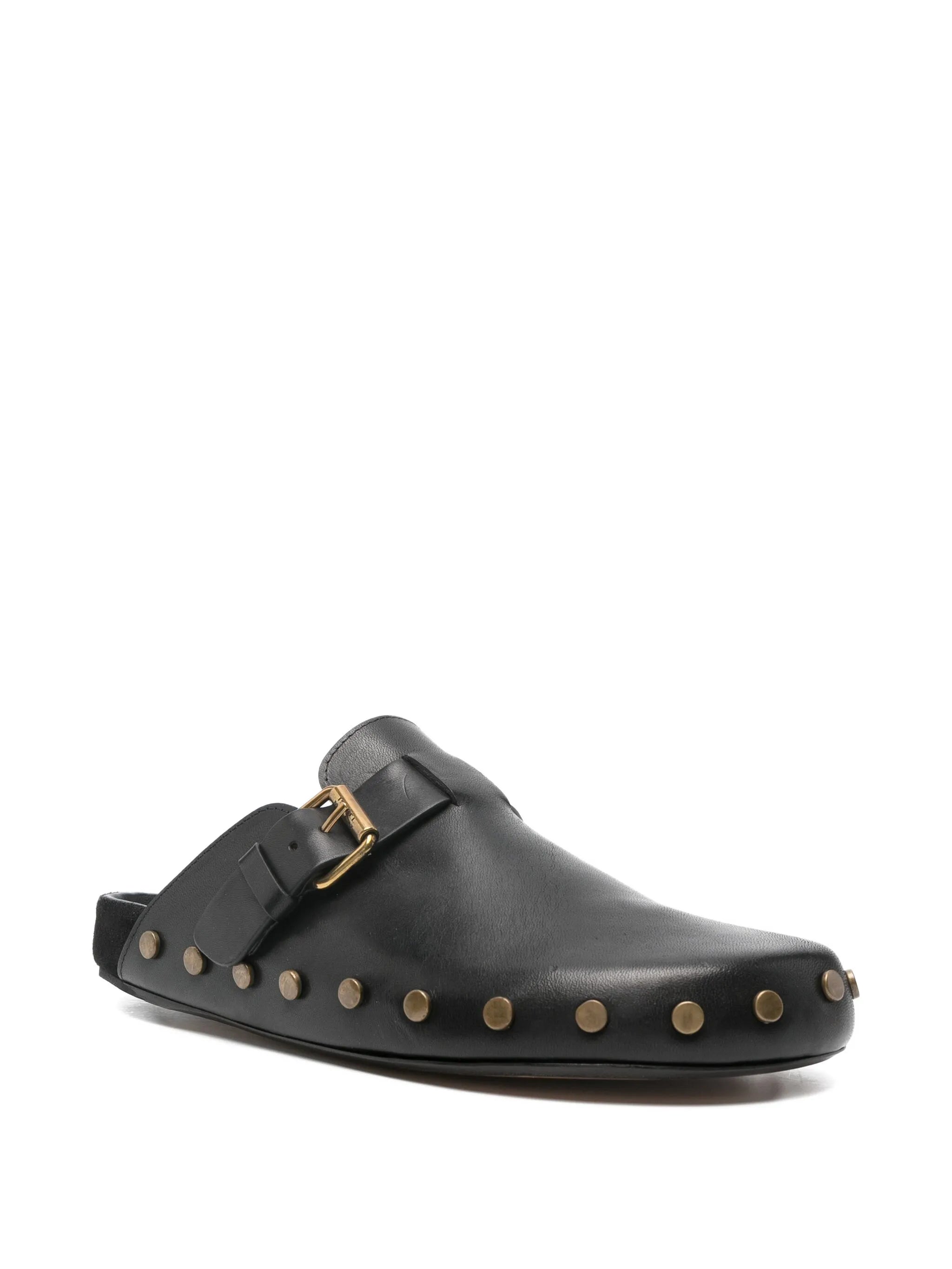 Mirvin buckled studded mules