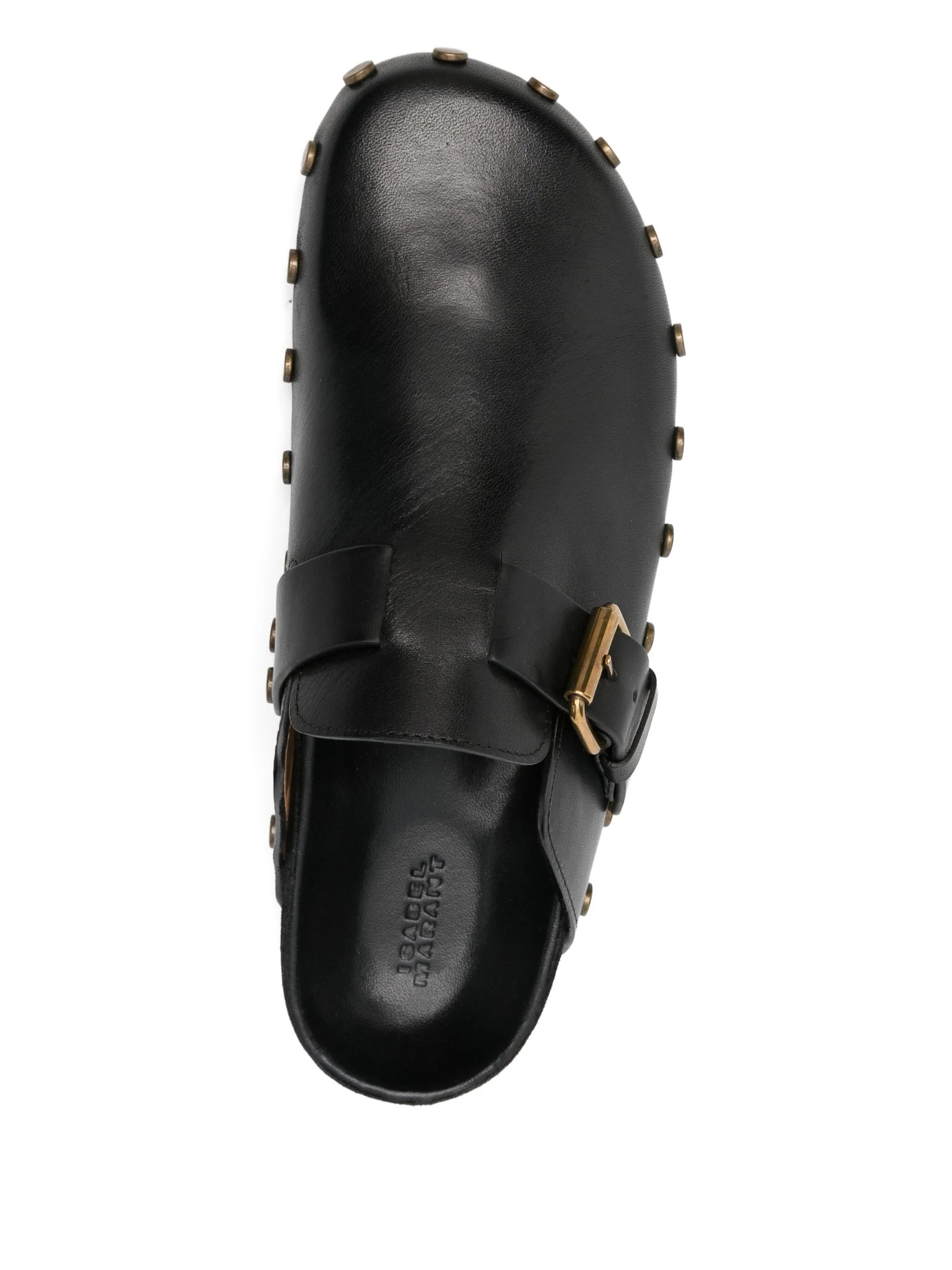 Mirvin buckled studded mules