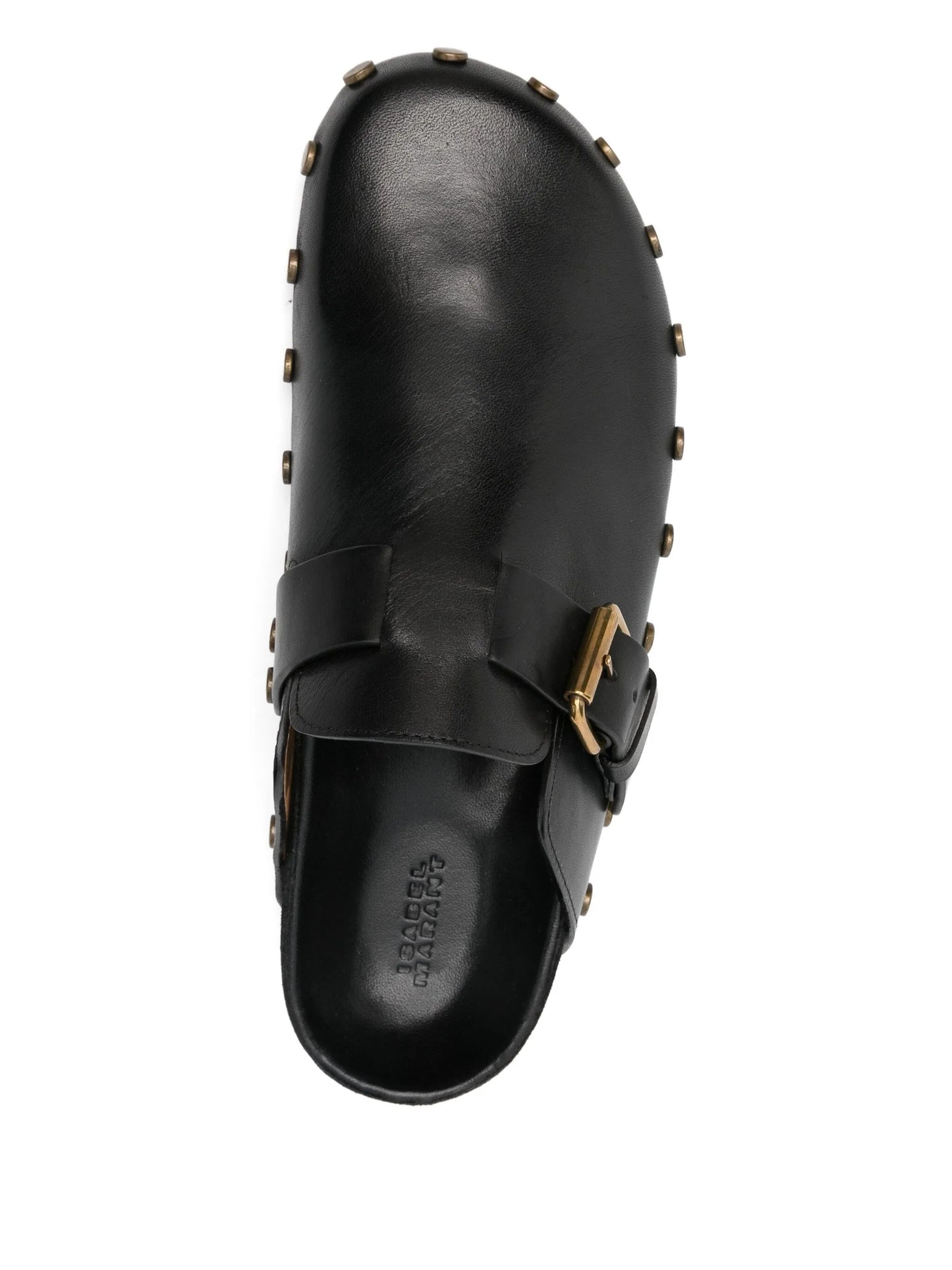 Mirvin buckled studded mules
