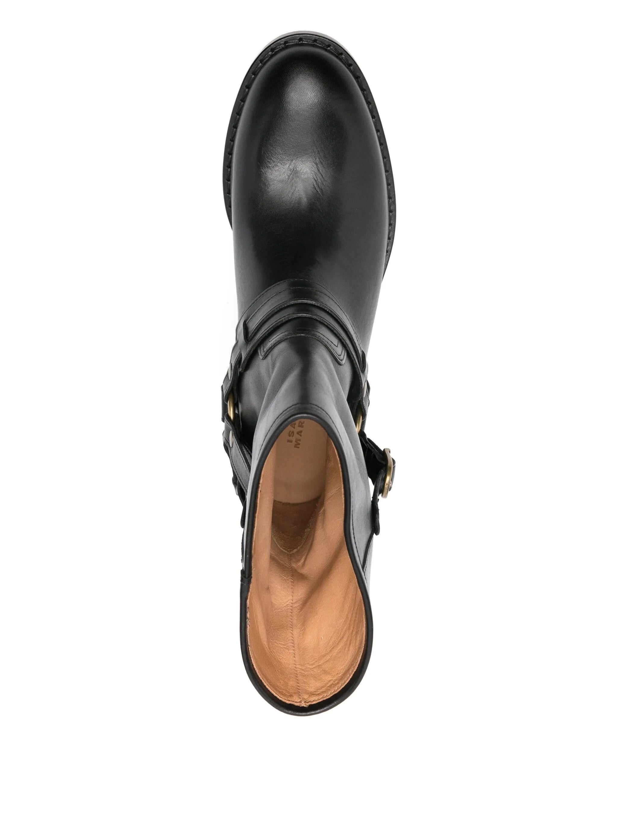 35mm leather biker boots