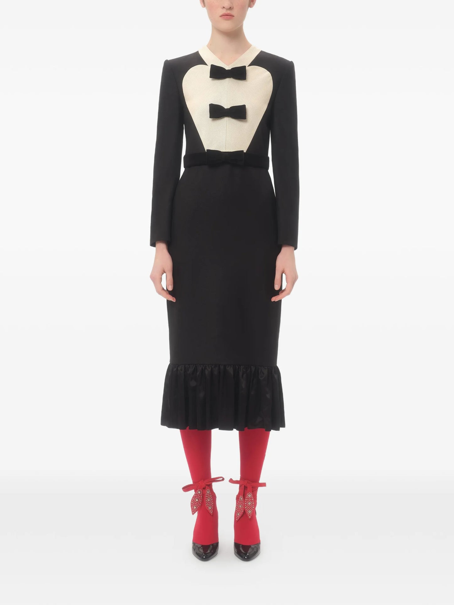 bow-detail midi dress