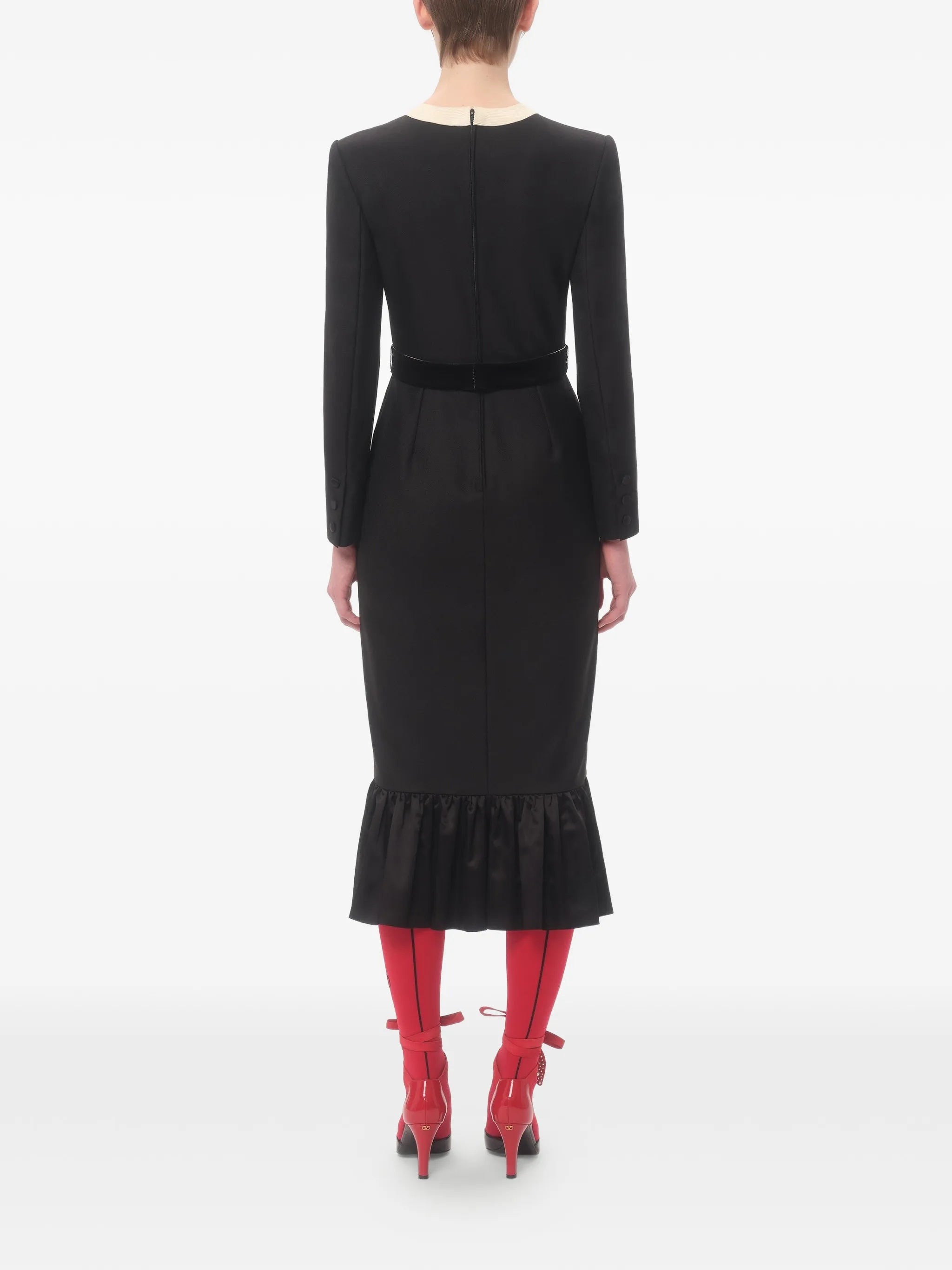 bow-detail midi dress