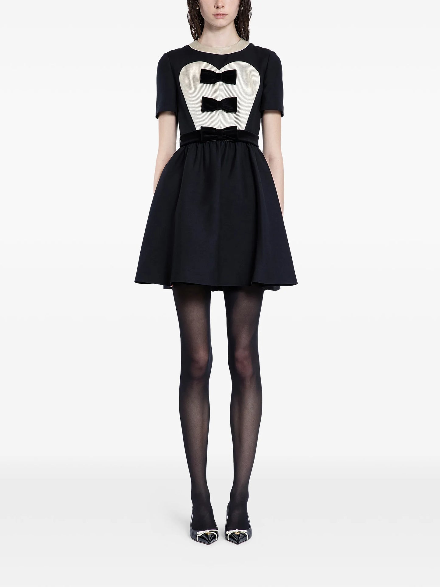 Crepe Couture bow-detail mini dress