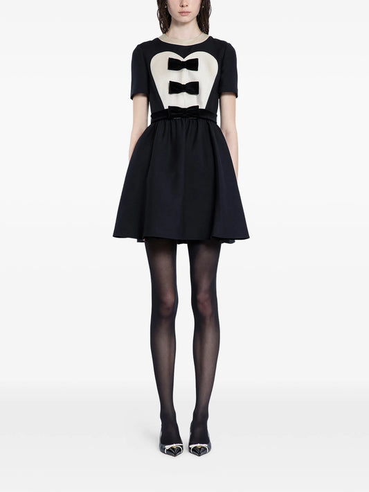 Crepe Couture bow-detail mini dress