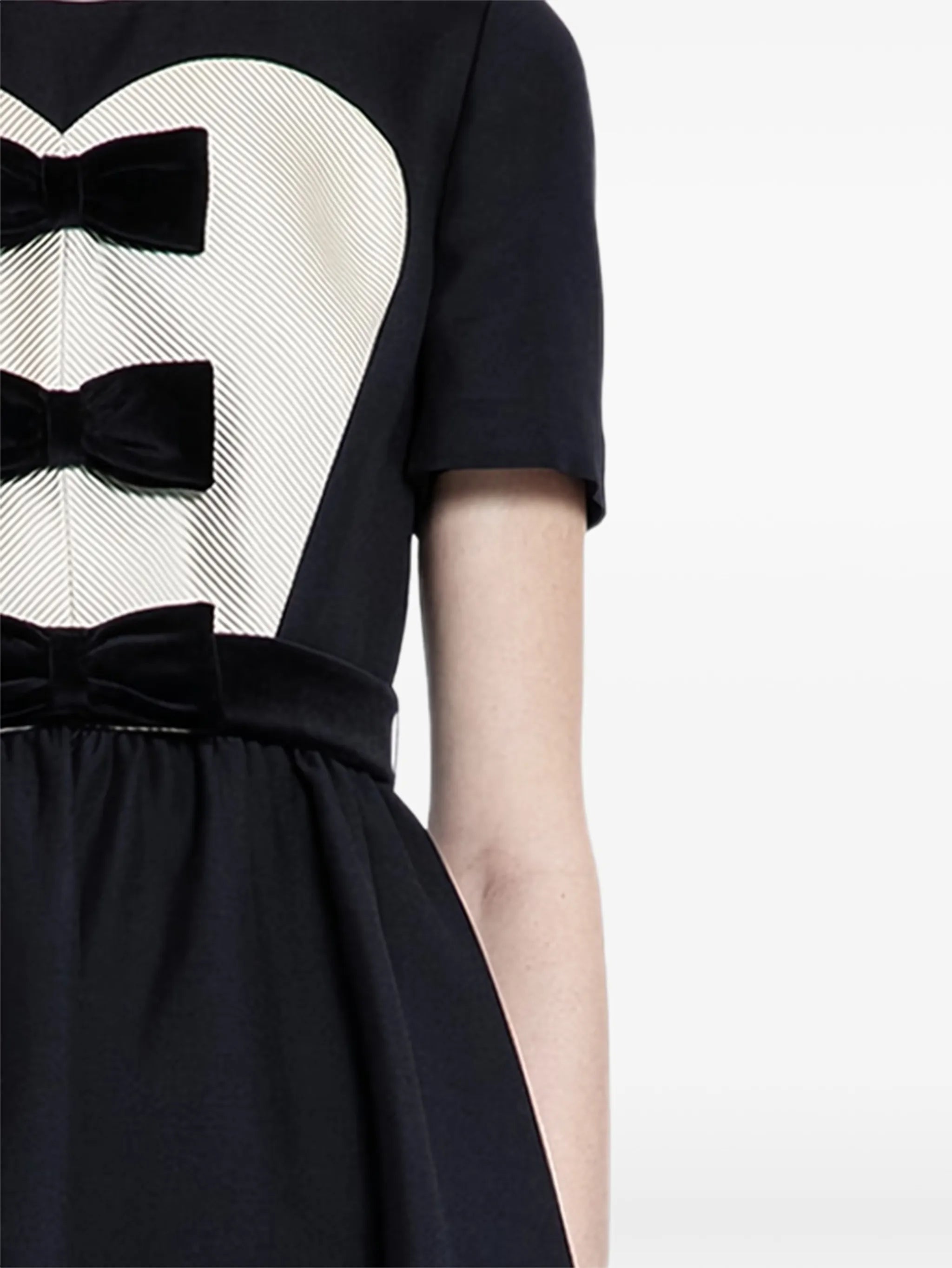 Crepe Couture bow-detail mini dress