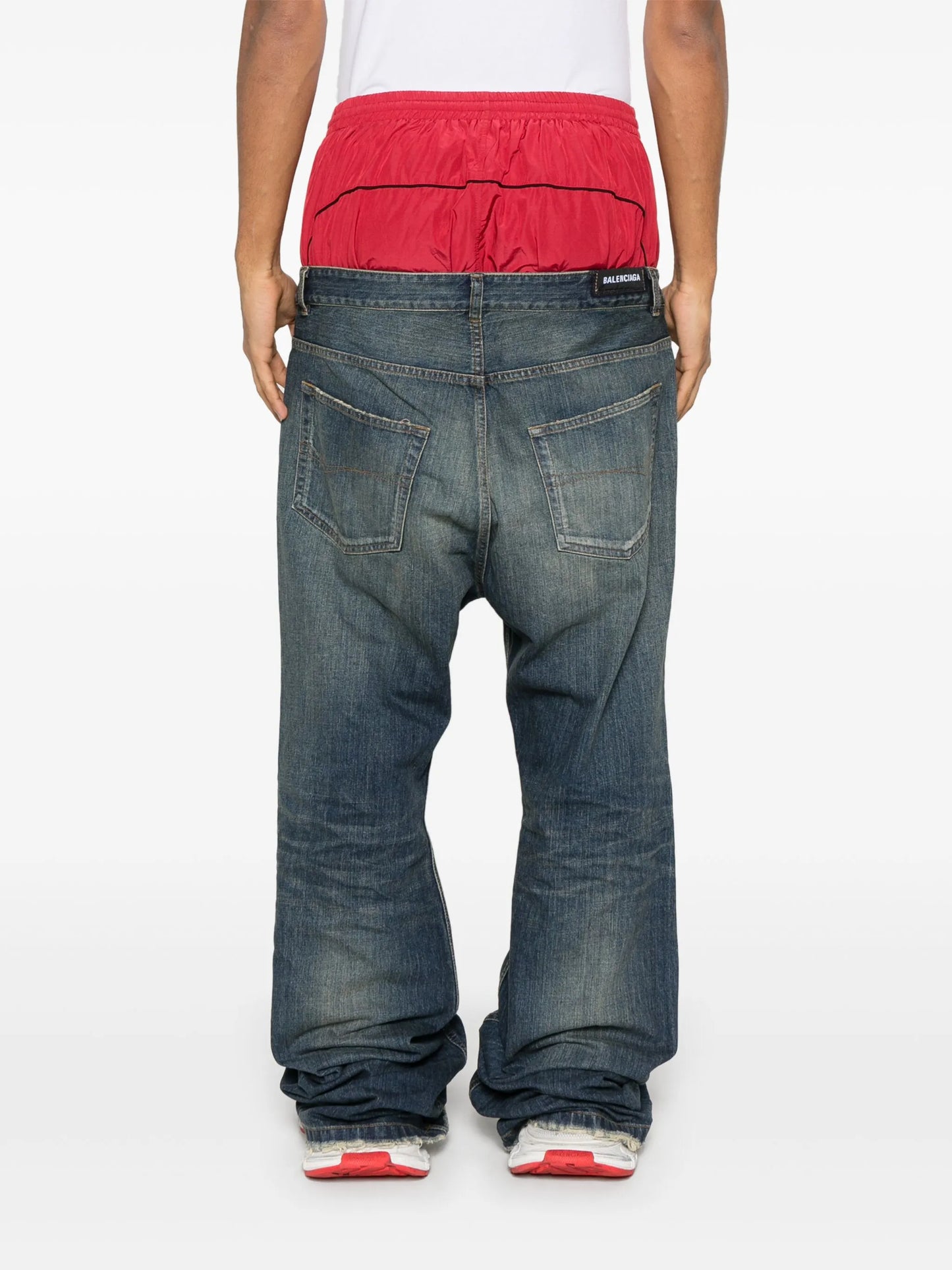 layered jeans
