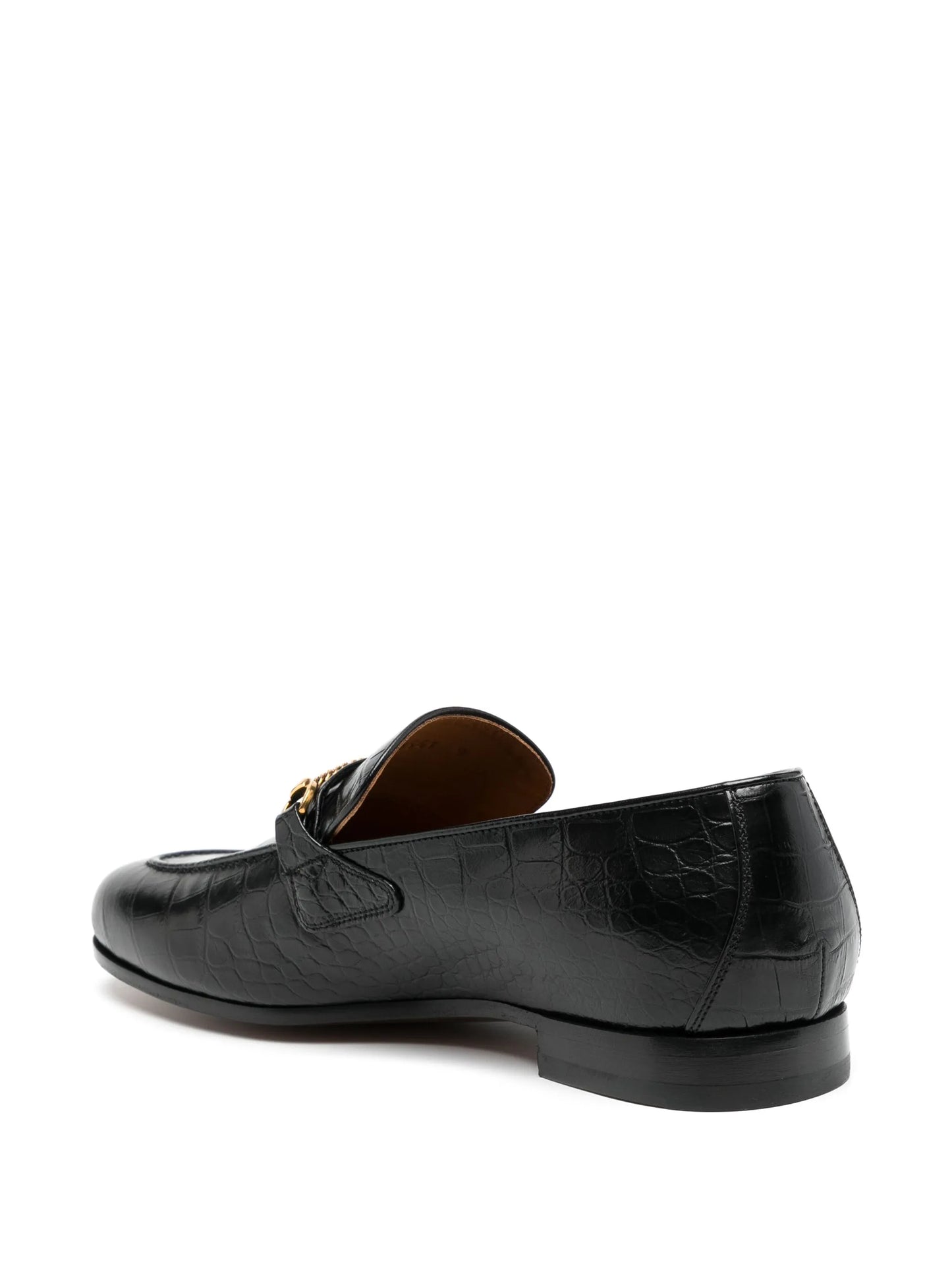 crocodile-embossed leather loafers