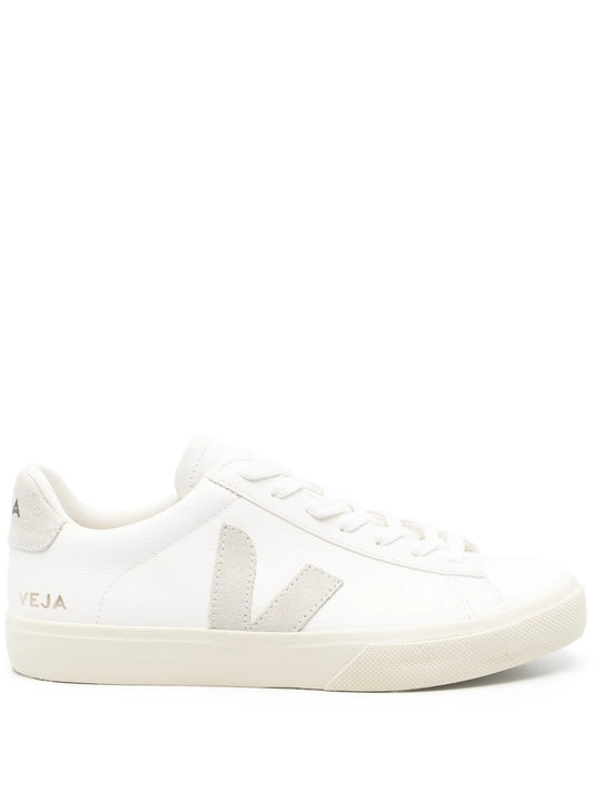 white leather logo sneakers