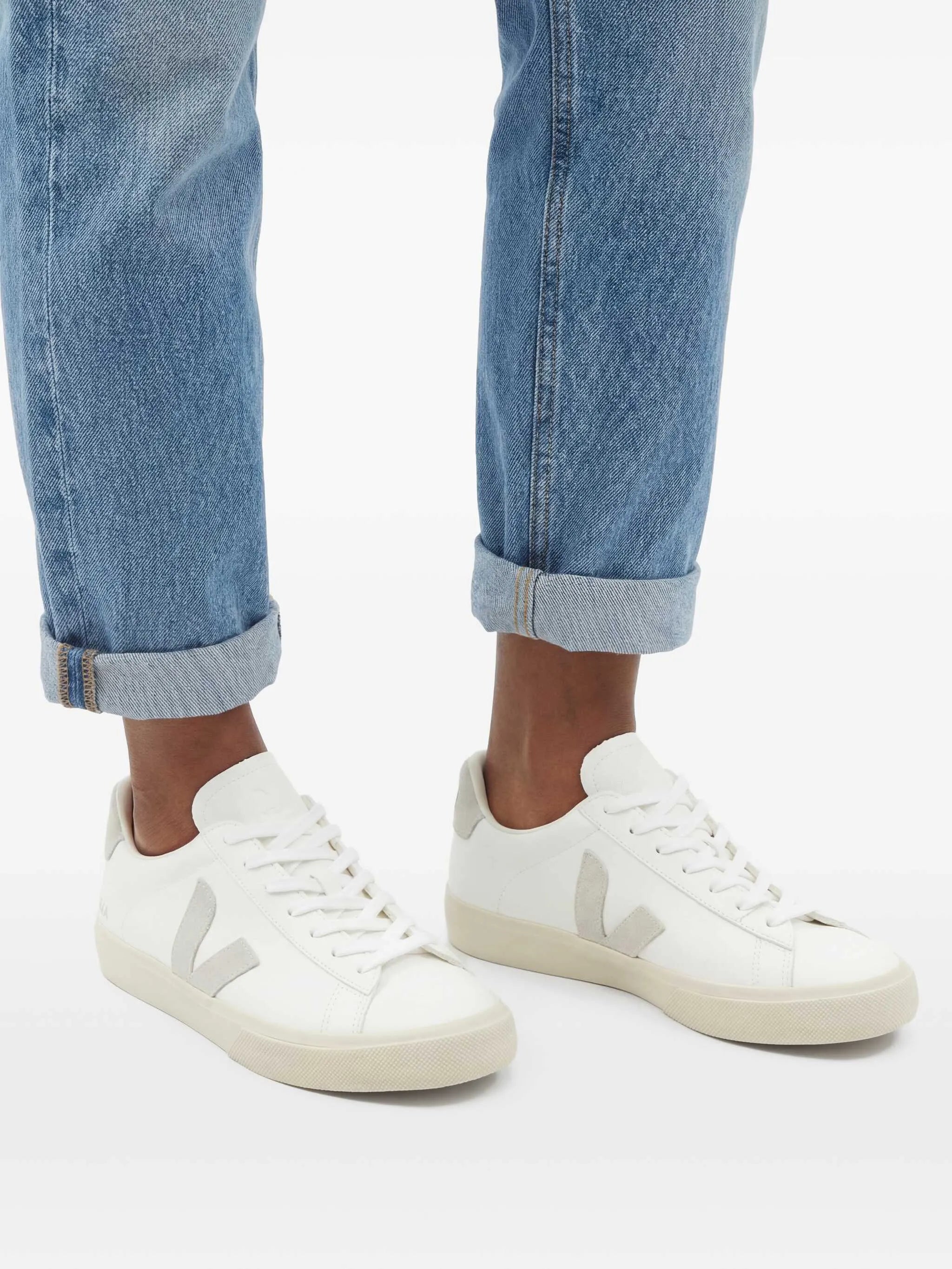 white leather logo sneakers