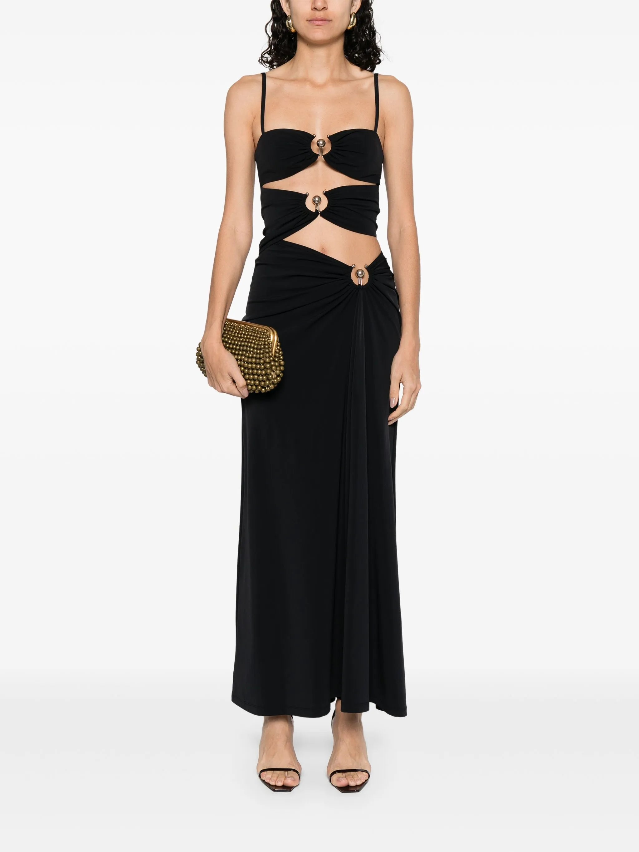 Orbit ruched maxi dress